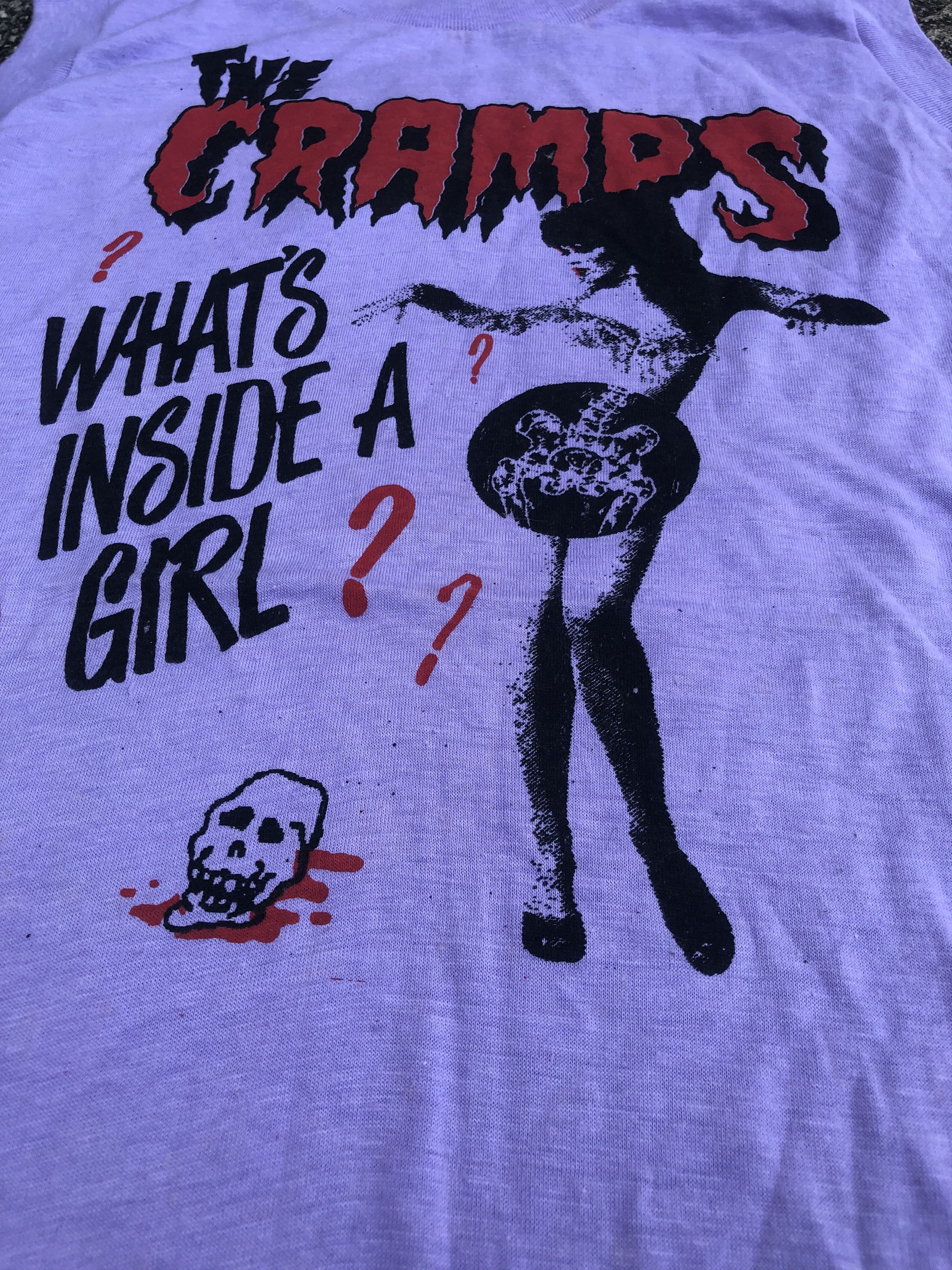 Band Tees 🔥Vintage 80s THE CRAMPS 'Whats Inside A Girl?' Band T-Shirt Size US M / EU 48-50 / 2 - 9 Thumbnail