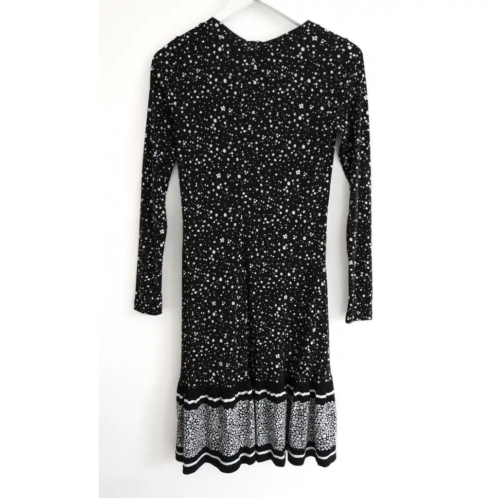 Michael Kors Michael Kors B&W Floral Jersey Dress Size XS / US 0-2 / IT 36-38 - 3 Thumbnail