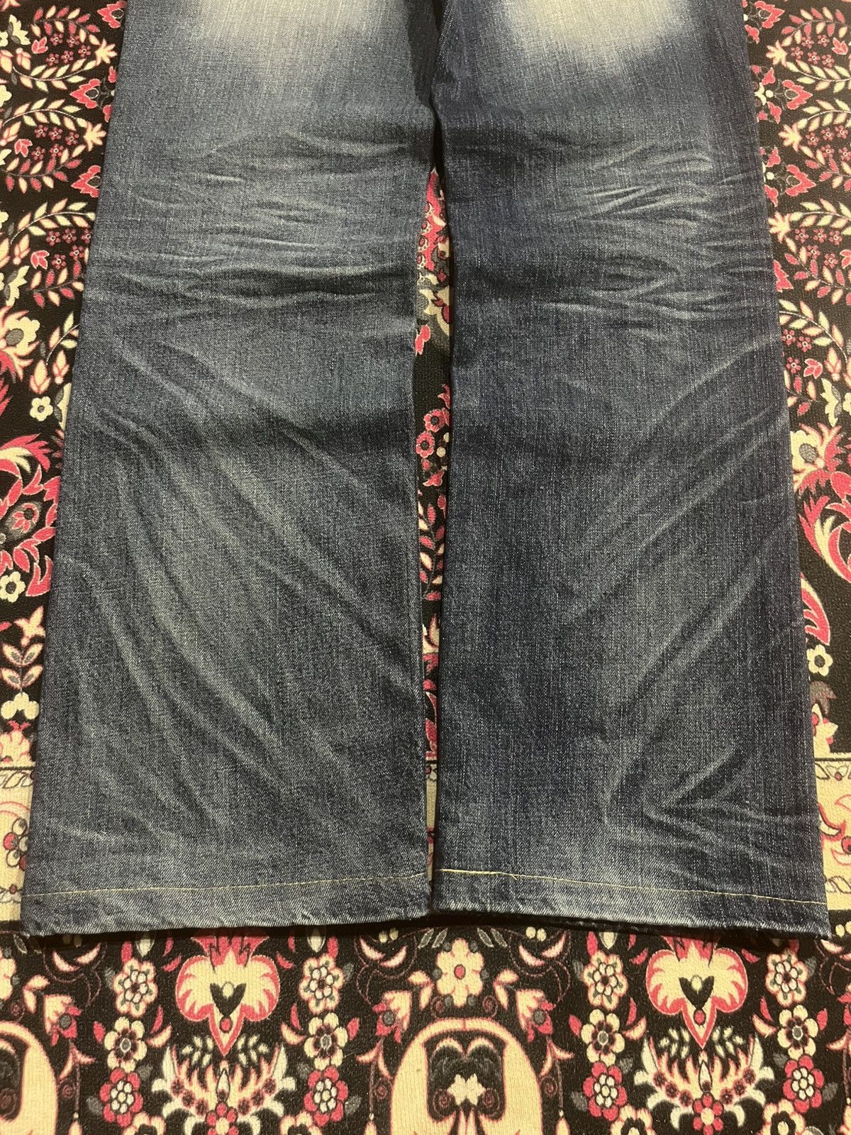 Hysteric Glamour Vintage Japanese Lolita Slogan Clawmark Ripped Loose Jeans Size US 34 / EU 50 - 11 Thumbnail