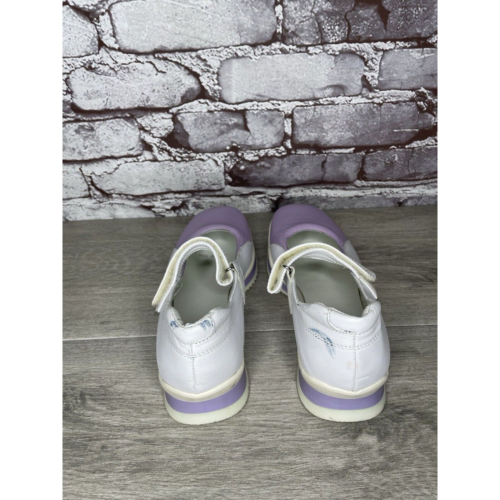 Other Halogen Purple Leather White MaryJane Strap Wedge Comfort Sh Size US 6 / IT 36 - 6 Thumbnail