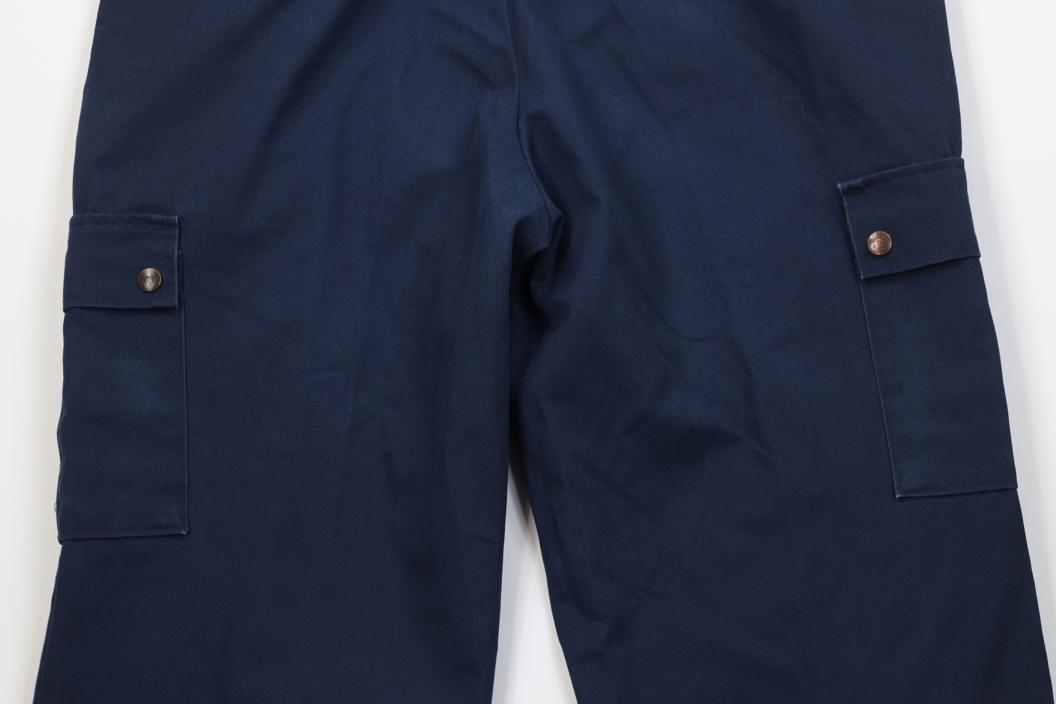 Vintage Vintage 90s Streetwear Wide Leg Cargo Pants Navy Workwear Size US 36 / EU 52 - 12 Thumbnail