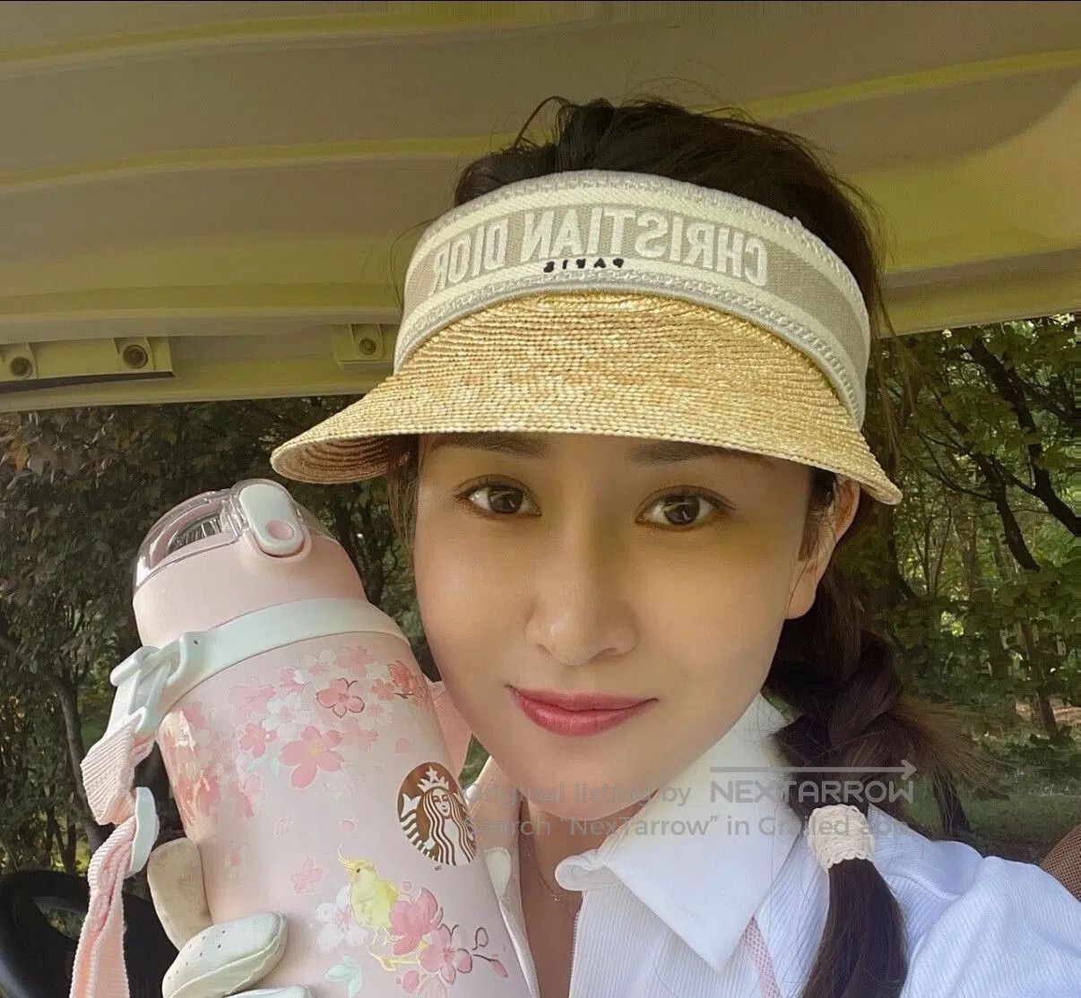 Dior Embroidered Logo Straw Sun Hat.