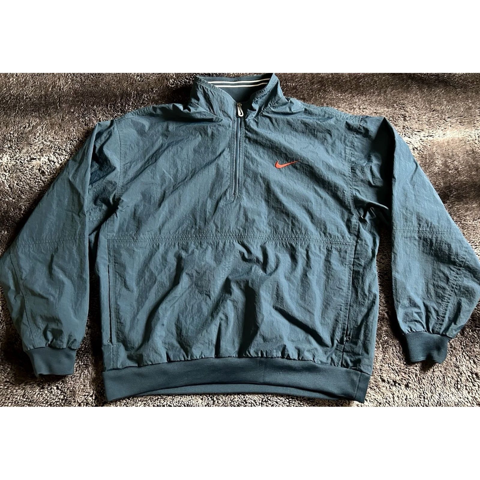 Nike VTG Nike 90s Wind Breaker Jacket 1/4 Zip Mens XL Blue/Orange Windbreaker 90s Col or Multicolor Jacket Mens XL Size US XL / EU 56 / 4 - 2 Thumbnail