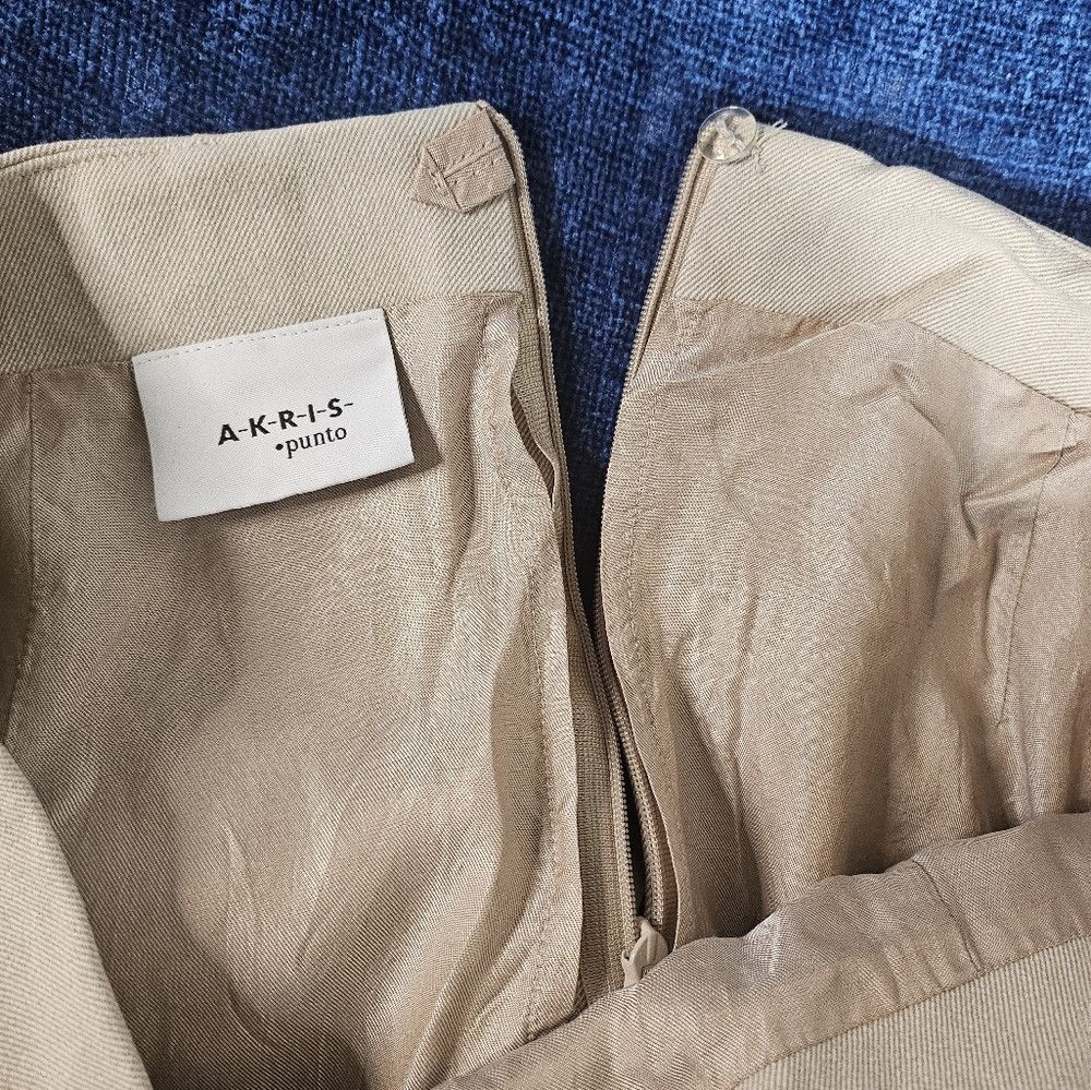 Other Akris Punto Khaki Canvas Knee Length Skirt 6 Size 26" / US 2 / IT 38 - 6 Thumbnail