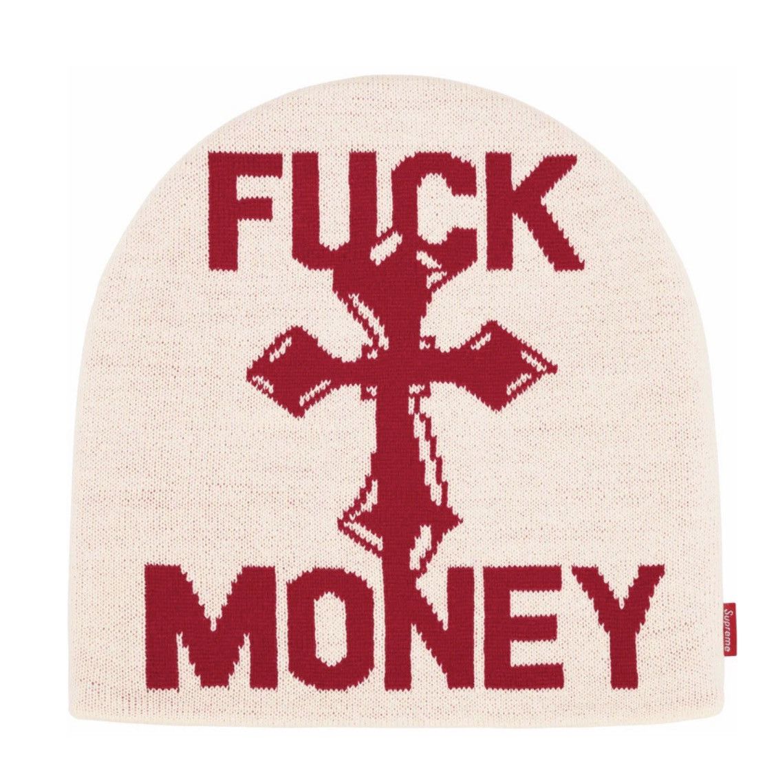 Supreme × Vintage Supreme Fuck Money Beanie Stone Size ONE SIZE - 1 Preview