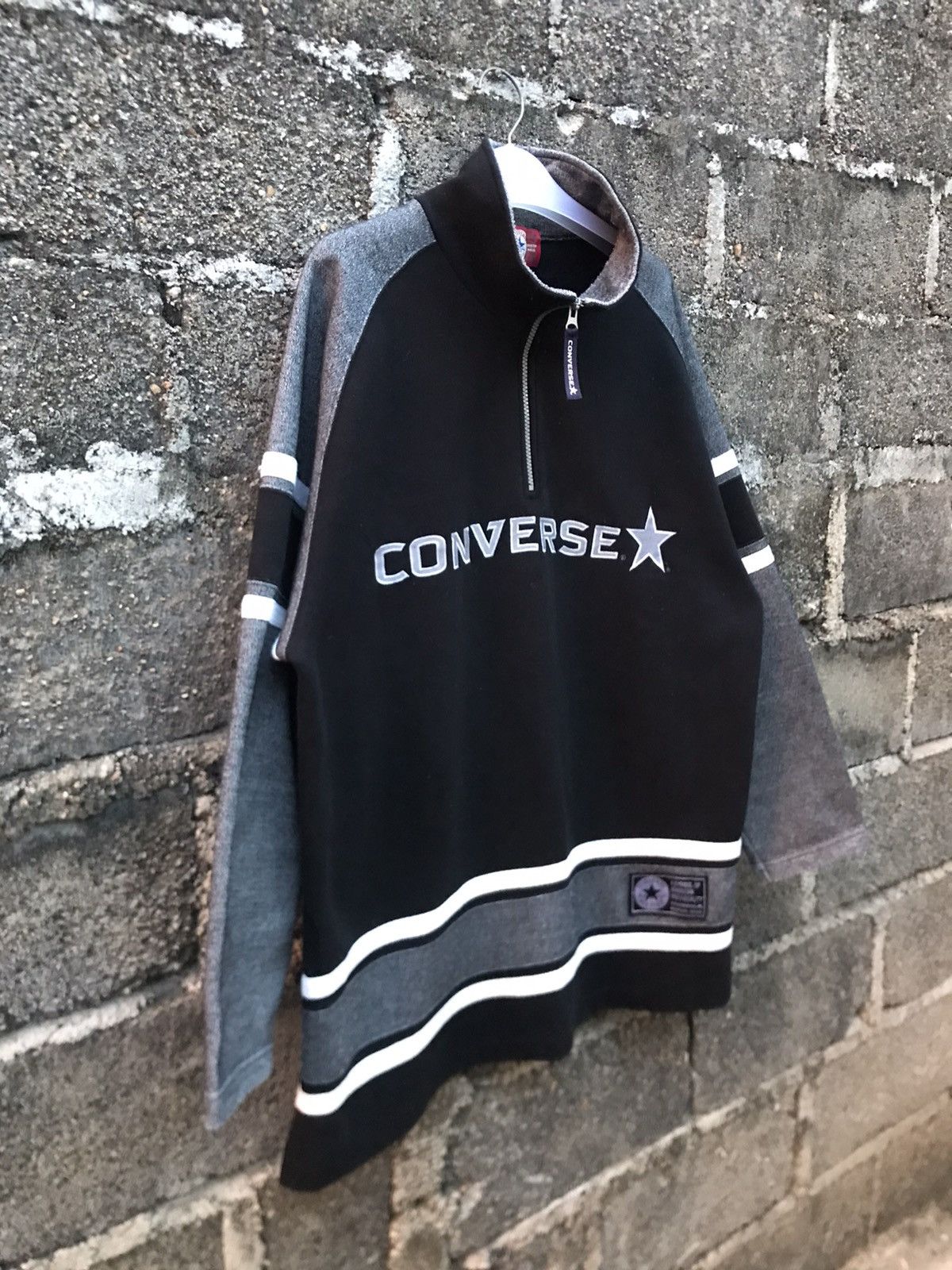 Converse ⚡️Vintage Converse Half Zipper Pullover Sweatshirt Size US L / EU 52-54 / 3 - 2 Thumbnail