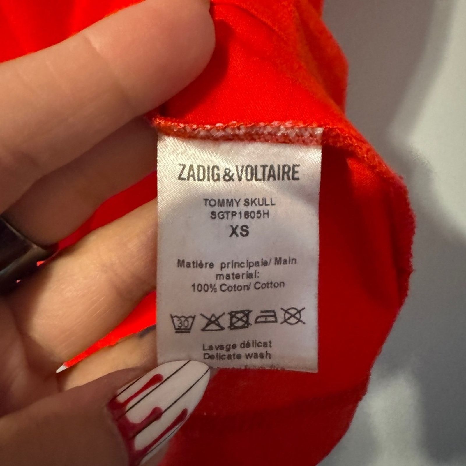 Zadig & Voltaire Zadig & Voltaire Red Graphic Tommy Skull “Rock” t-shirt Size US XS / EU 42 / 0 - 4 Thumbnail