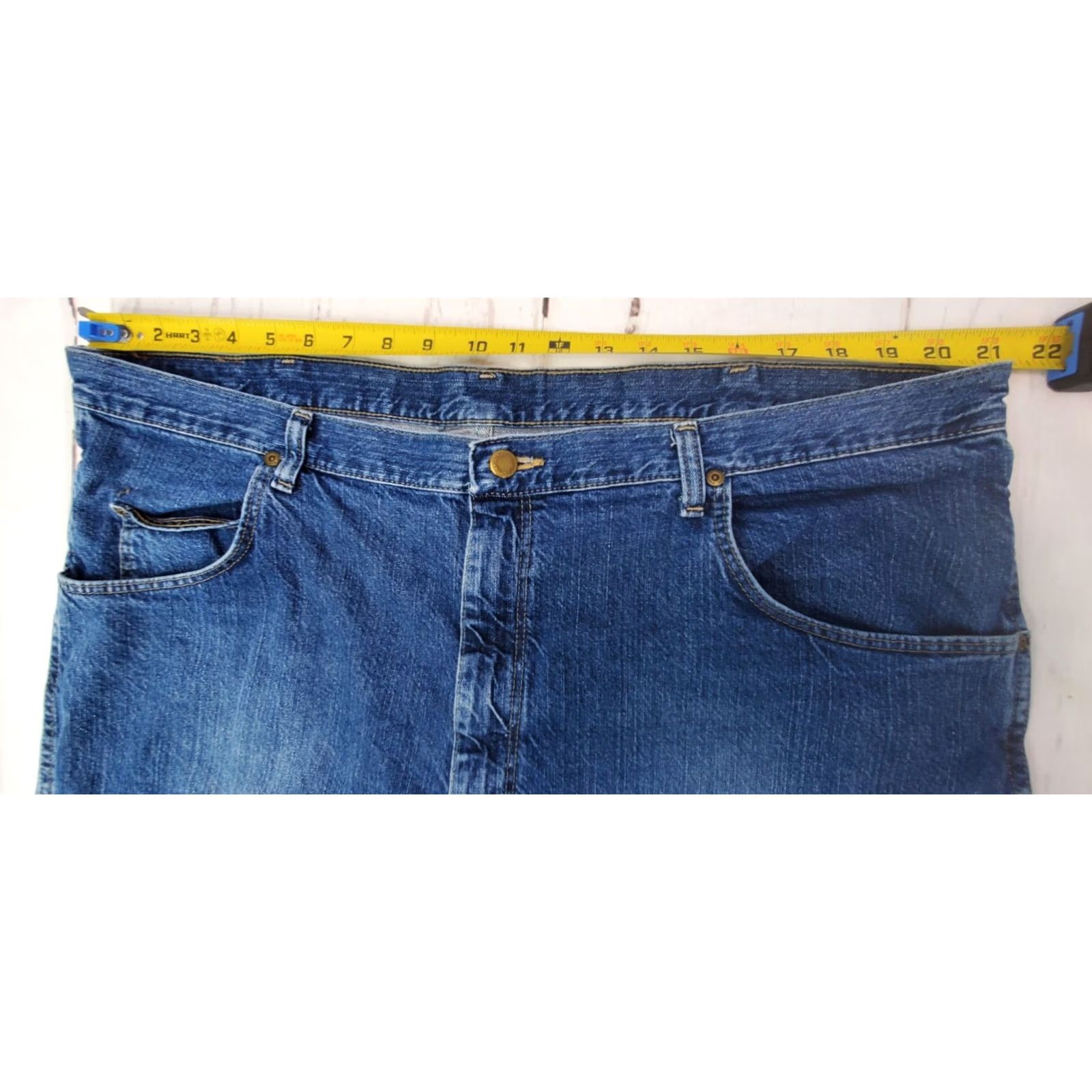 Wrangler Wrangler Rugged Wear Jeans Men 42x34 Blue Straight Denim Work 35002AB Silk? Size US 42 / EU 58 - 5 Thumbnail