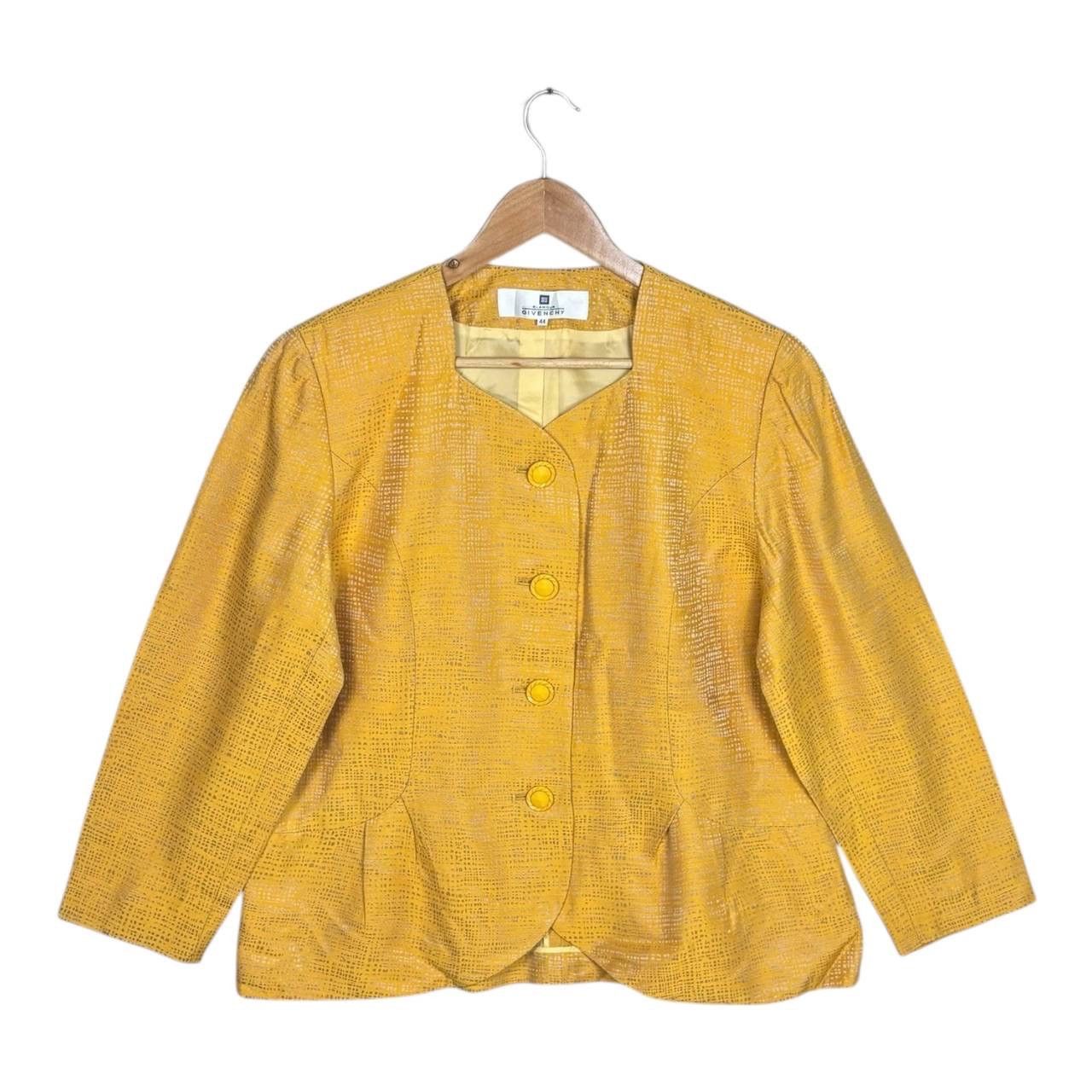 Givenchy Vintage Givenchy Glamour Yellow Wool Jacket Blazer Size 44 Size M / US 6-8 / IT 42-44 - 1 Thumbnail