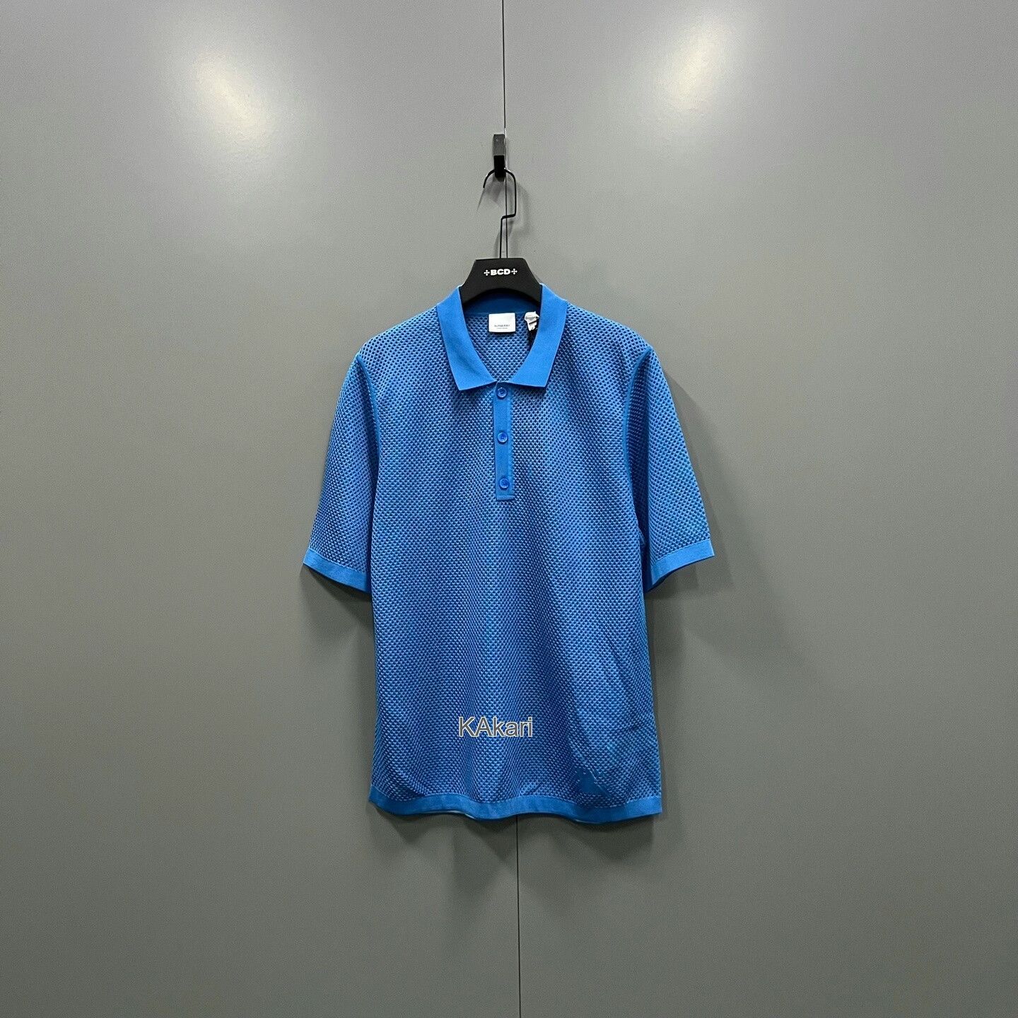 Burberry Burberry Blue Mesh Short-Sleeve Polo Size US M / EU 48-50 / 2 - 1 Thumbnail