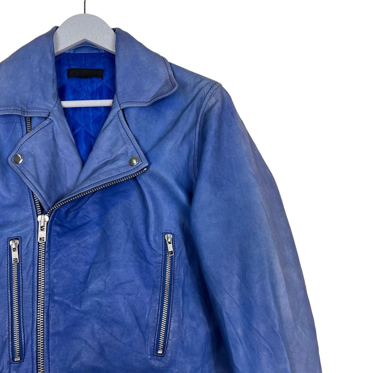 Asos 🔥 ASOS DOUBLE COLAR RIDER MOTO LEATHER JACKET Size US XS / EU 42 / 0 - 6 Thumbnail