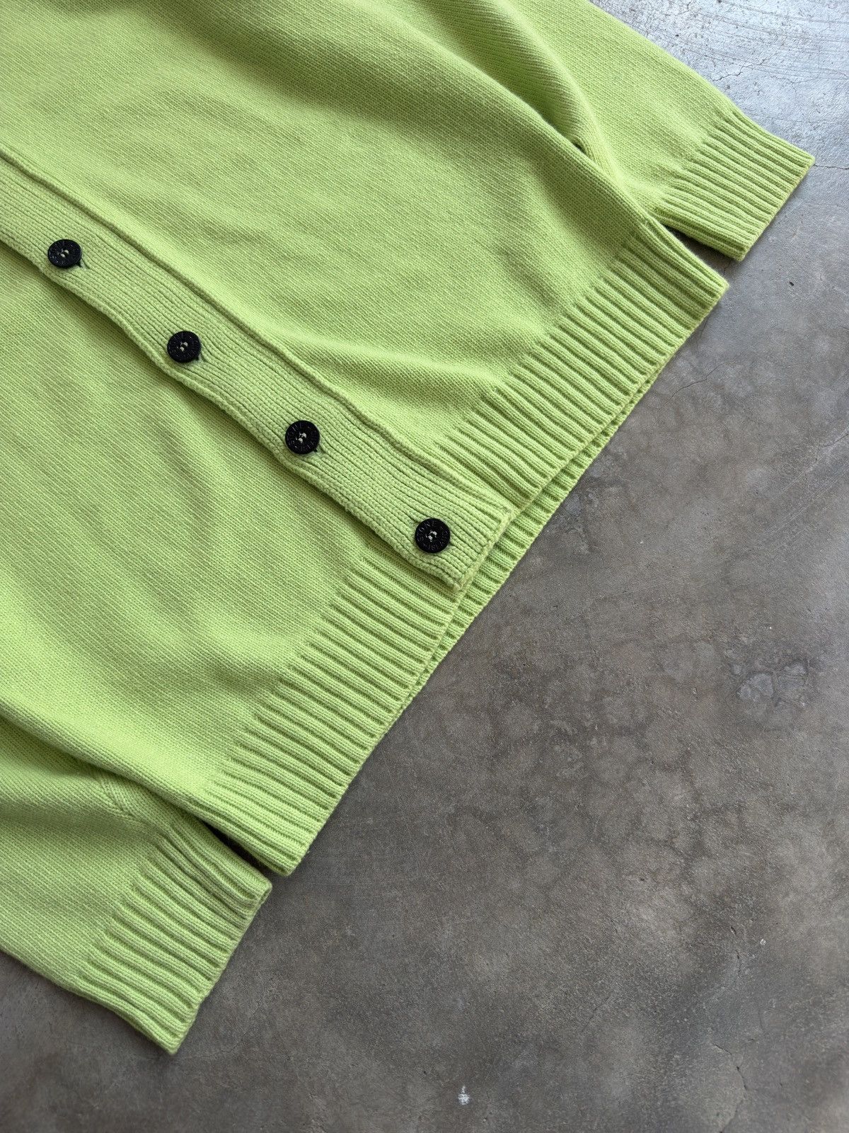 Stone Island Stone Island Wappen Zip up Long sleeved knit In Neon Green Size US XL / EU 56 / 4 - 6 Thumbnail