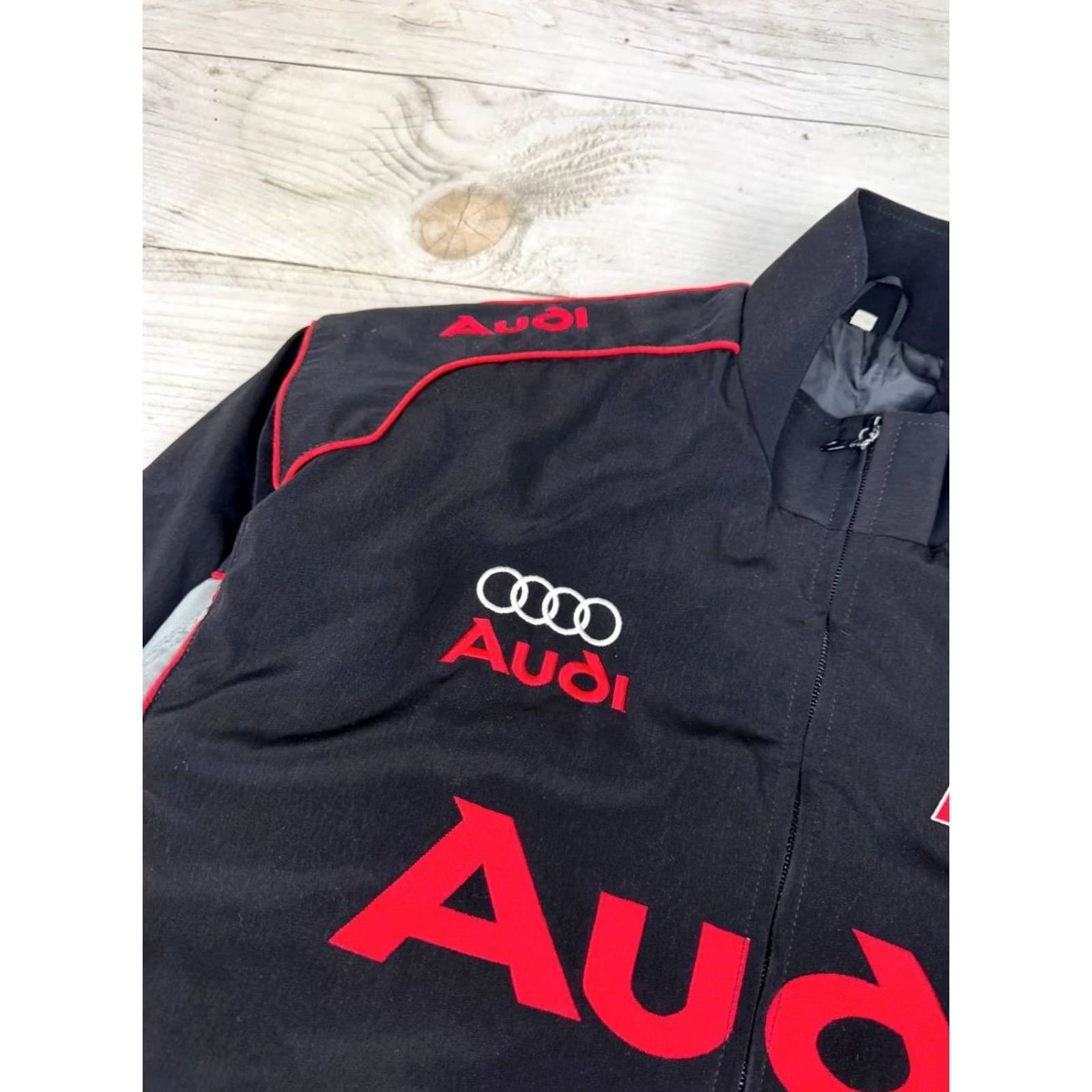 Logo 7 VINTAGE Audi Sport Bomber Racing Jacket Men XL Black Size US XL / EU 56 / 4 - 5 Thumbnail