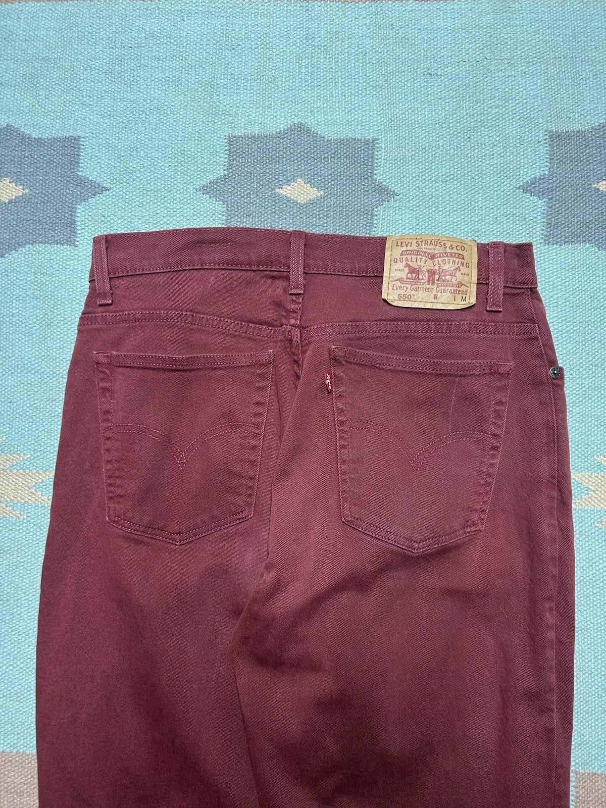 Levi's Vtg Levi’s 550 jeans maroon relaxed tapered womens 12 31x30 Size 31" - 3 Thumbnail
