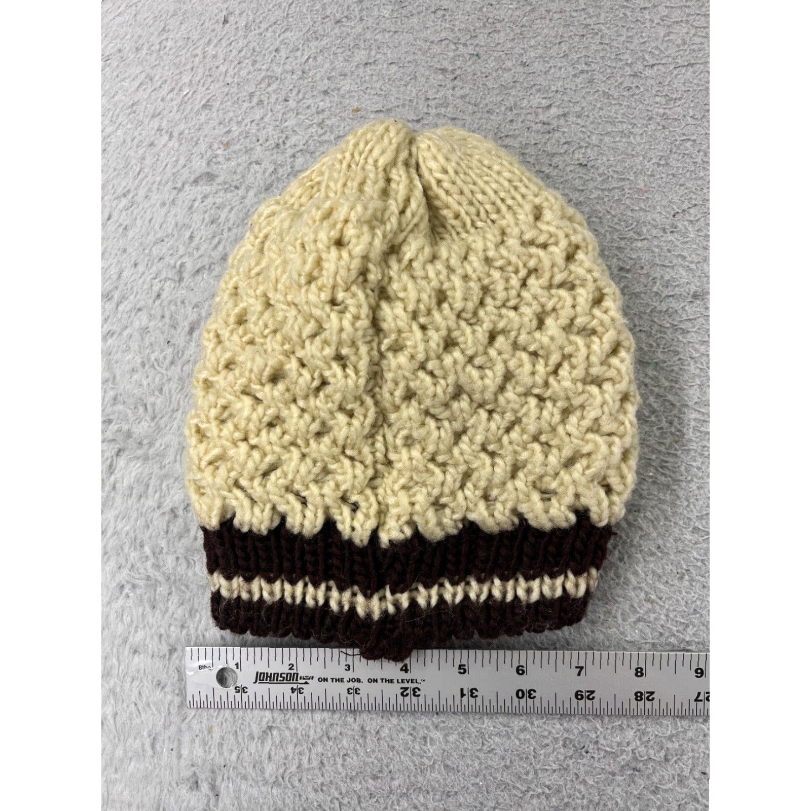 Vintage VINTAGE Beanie Toque Womens One Size Ivory Knit Crochet 100% Acrylic Winter Ski - Beanie, Ivory, Womens, One Size, Knit, Crochet, Ski Theme Size ONE SIZE - 2 Thumbnail
