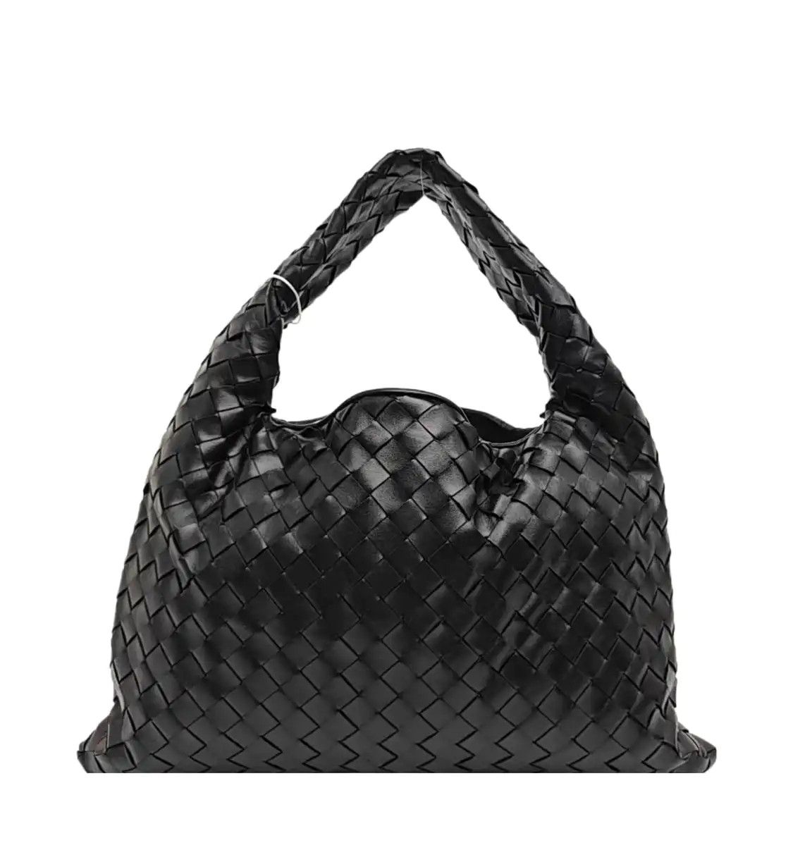 Bottega Veneta BOTTEGA VENETA Hop black cowhide leather woven handbag gold hardware Size ONE SIZE - 1 Thumbnail