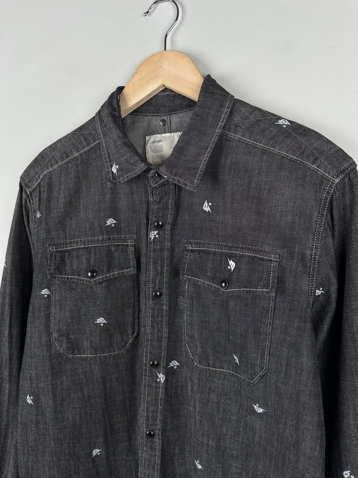 G-Star G Star Raw Landoh Denim Snap Shirt Size US L / EU 52-54 / 3 - 5 Thumbnail