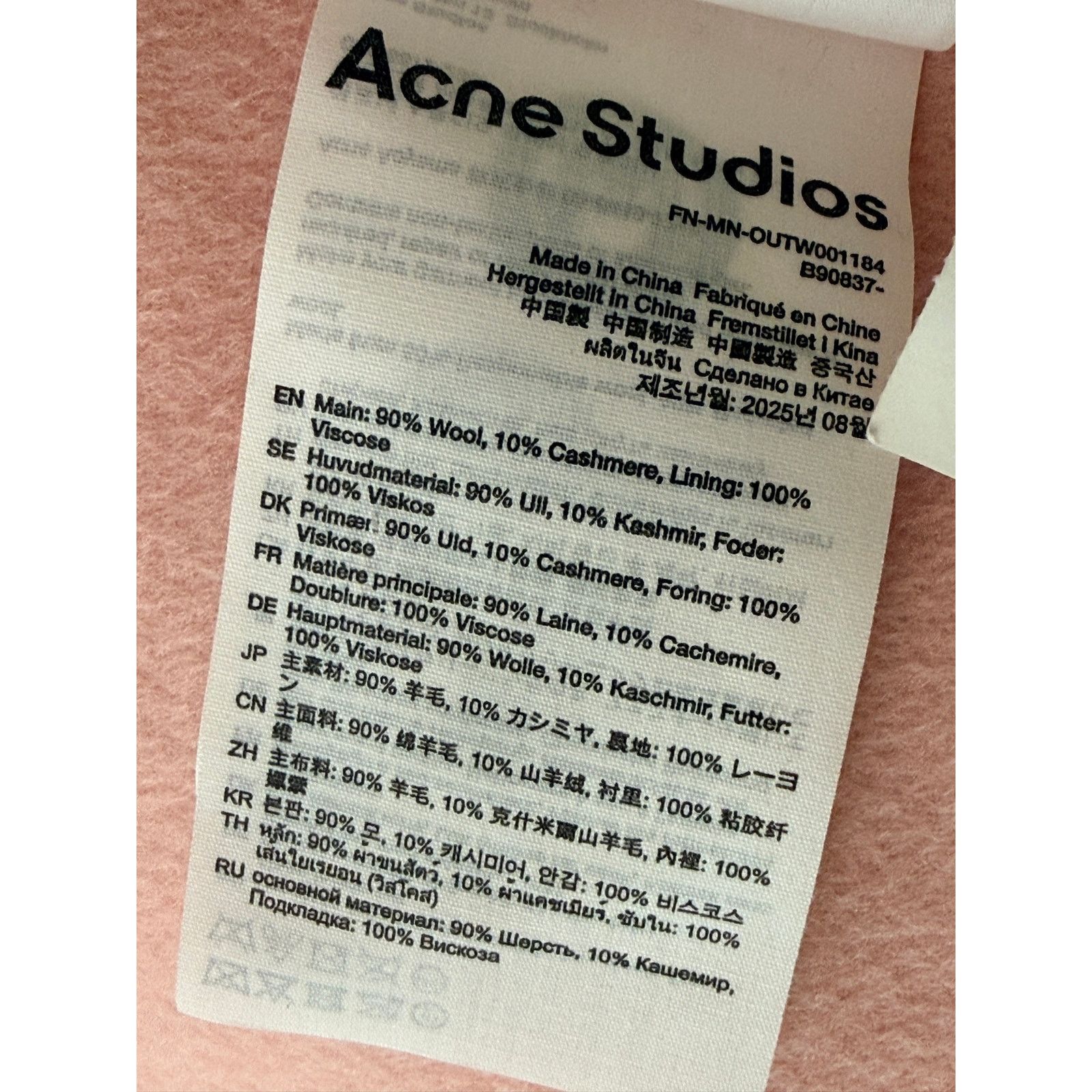 Acne Studios Acne Studios Cashmere Wool Jacket Baby Pink IT 50 EU 50 Size US M / EU 48-50 / 2 - 4 Thumbnail
