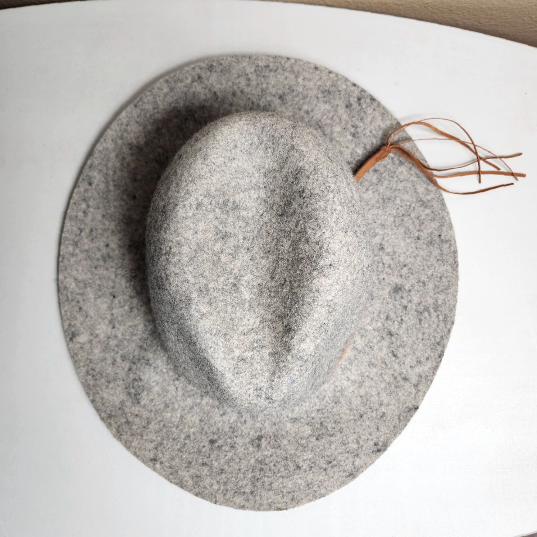 Vintage Target Fedora Hat Womens Gray 100% Wool Wide Brim One Size Strapped Felt Boho Festival Western Casual Size ONE SIZE - 5 Thumbnail