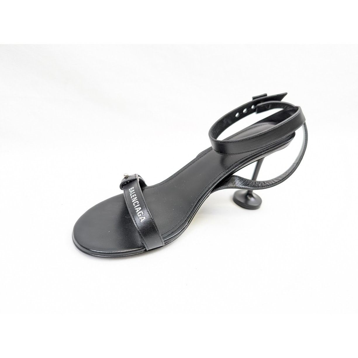 Balenciaga o1rshd1 Afterhour Logo 90 Sandals in Black/White Size US 8 / IT 38 - 9 Thumbnail