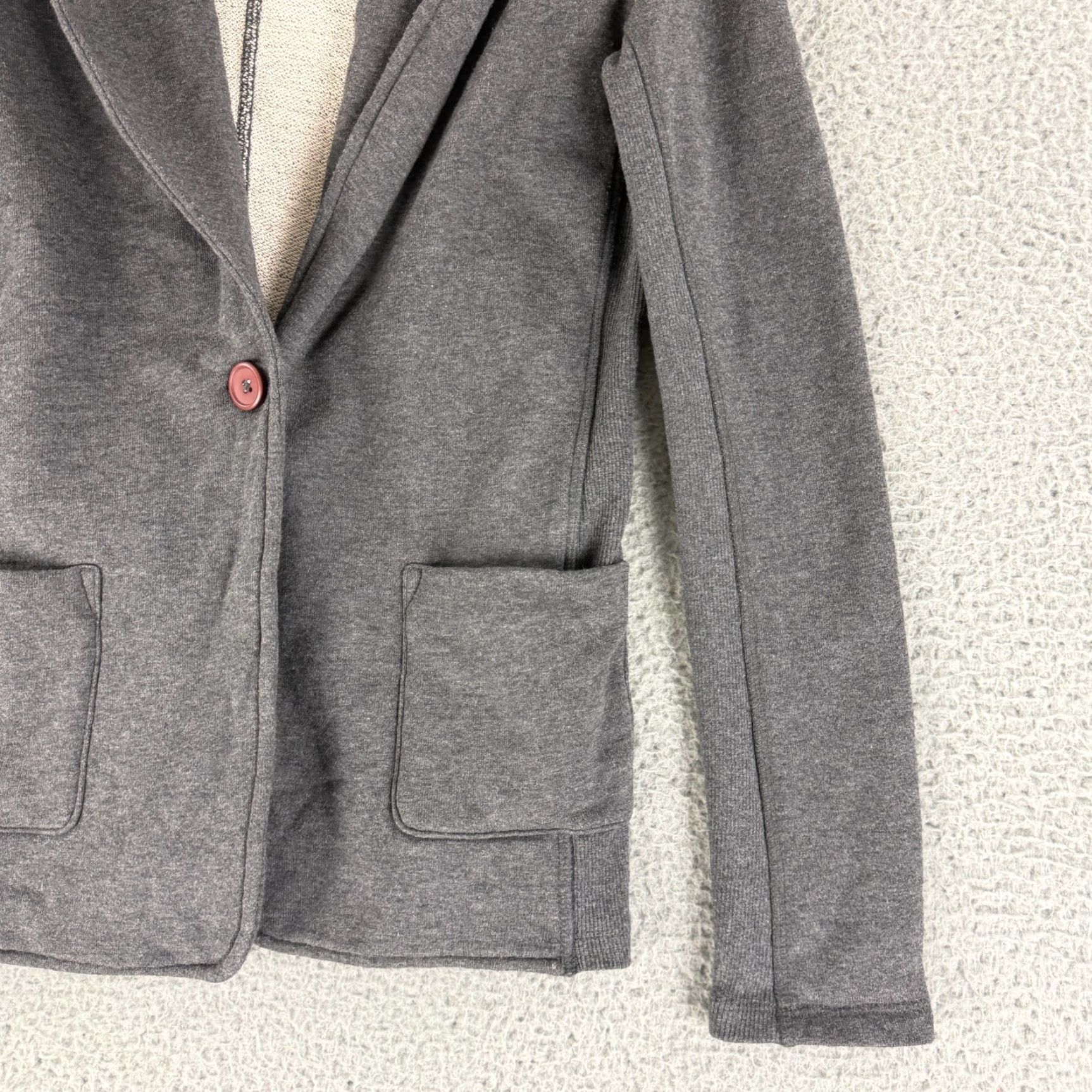 James Perse James Perse Shawl Collar Jacket Womens Large Gray Cotton Button Long Sleeve Size L / US 10 / IT 46 - 3 Thumbnail