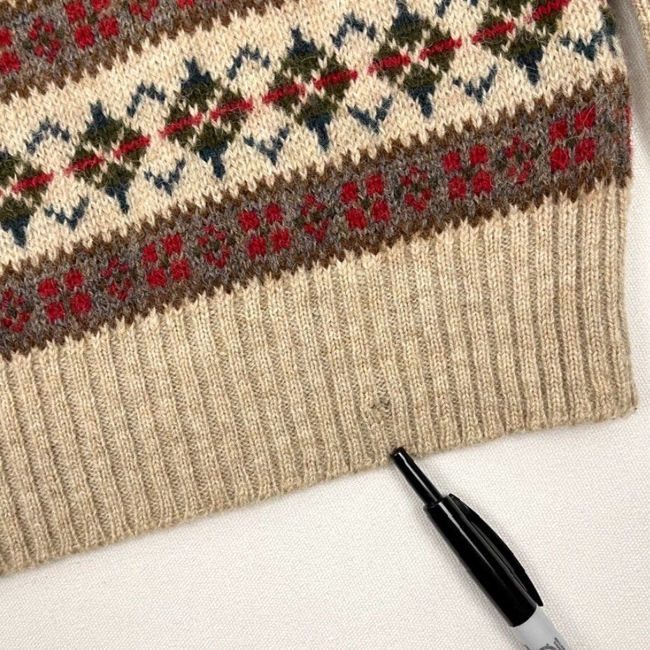 Vintage VINTAGE Tulchan Sweater Womens Sz 40 Fair Isle Striped Brown Pure New Wool Crew Pullover Size S / US 4 / IT 40 - 7 Thumbnail