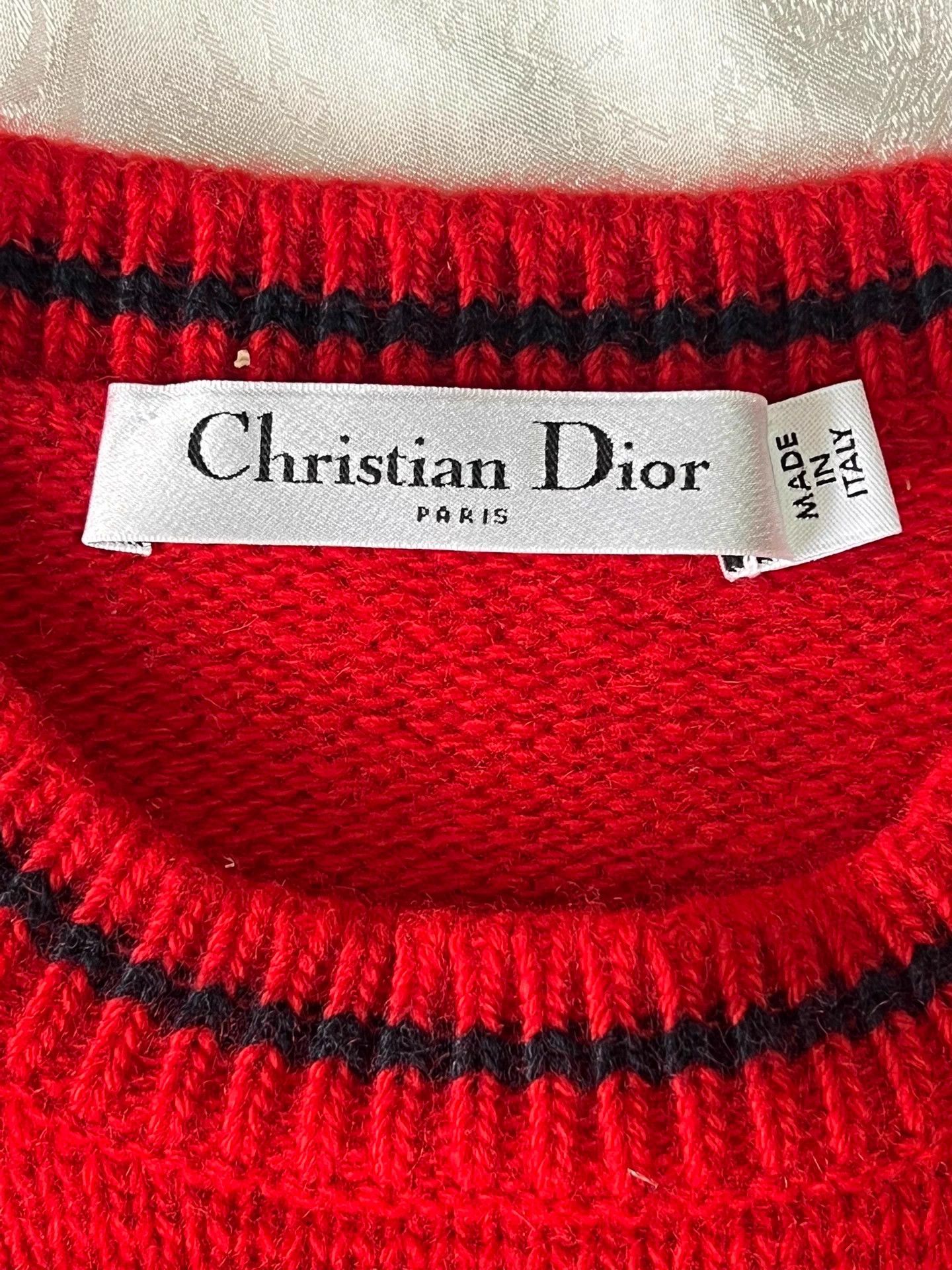 Dior Dior Star Logo Puff Sleeve Red Short-Sleeve Knit Size XS / US 0-2 / IT 36-38 - 6 Thumbnail