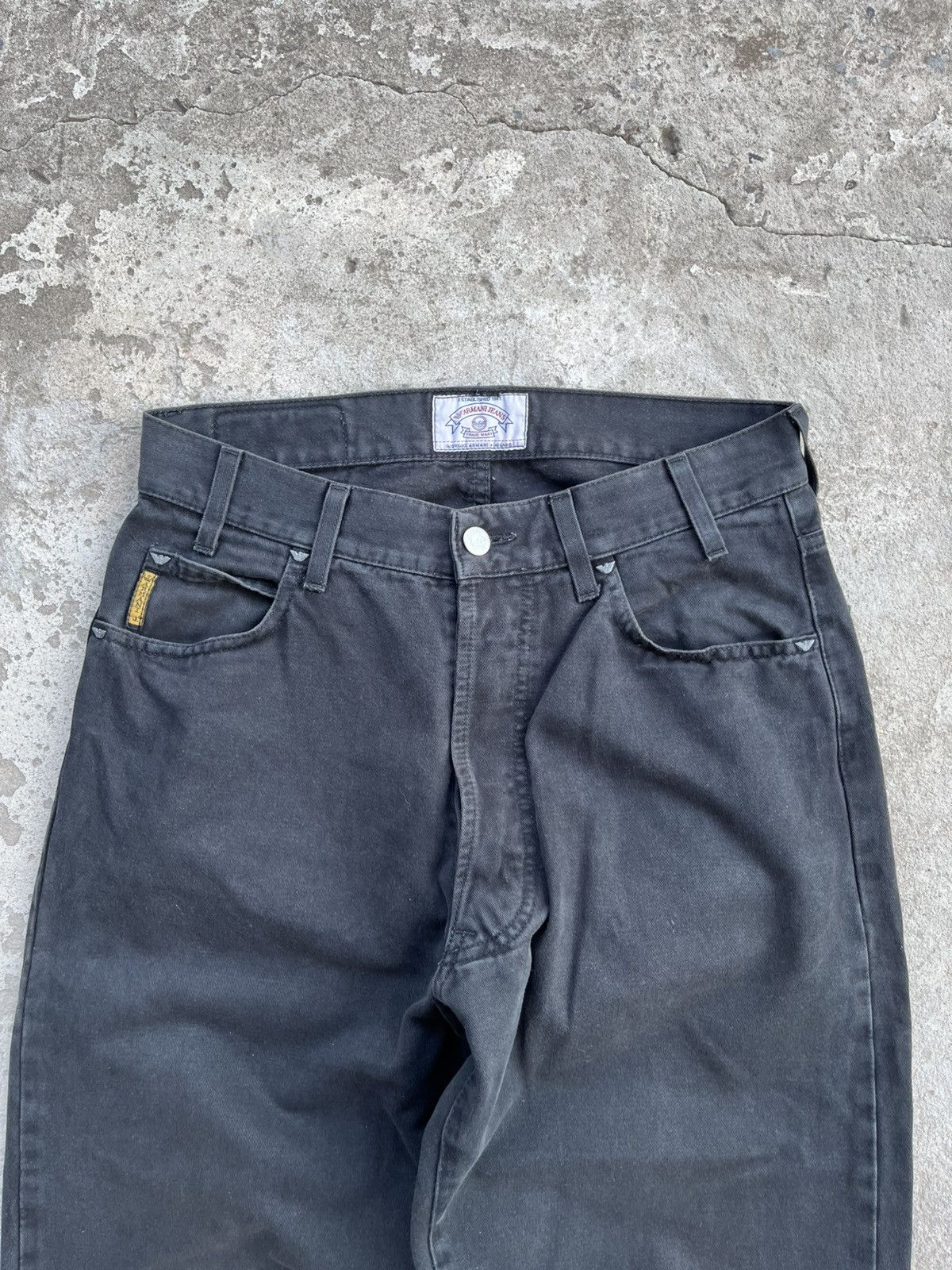 Armani 90s Giorgio Armani Vintage Big Logo Washed Jeans Denim Y2K Size US 30 / EU 46 - 3 Thumbnail