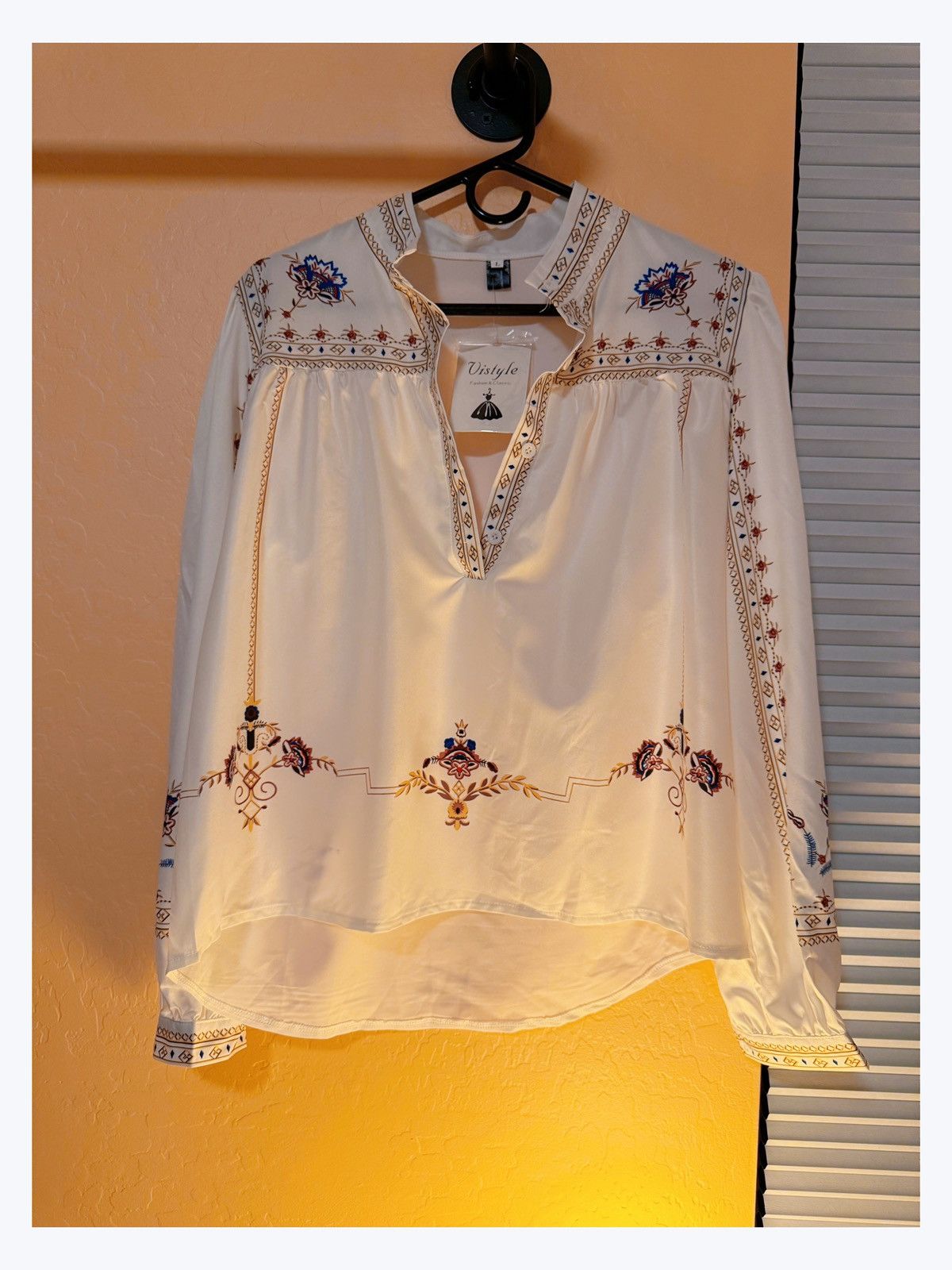Other Boho Embroidered Cream Tunic – Visstyle – Size L – Brand New Size L / US 10 / IT 46 - 1 Thumbnail