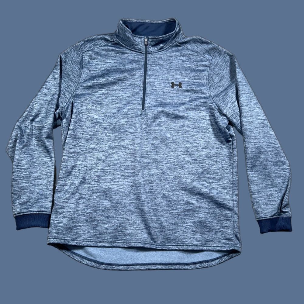 Under Armour Under Armour 1/4 Zip Blue Pullover Size 2XL ColdGear Long Sleeve Mock Neck Pullover Casual Men Size US XXL / EU 58 / 5 - 1 Thumbnail