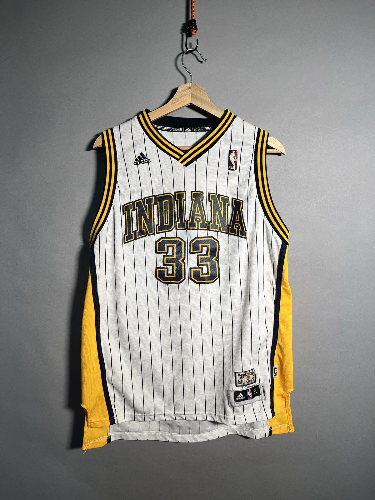 image of Signed Throwback Adidas Danny Granger Jersey in Yellow/White, Men's (Size XL)