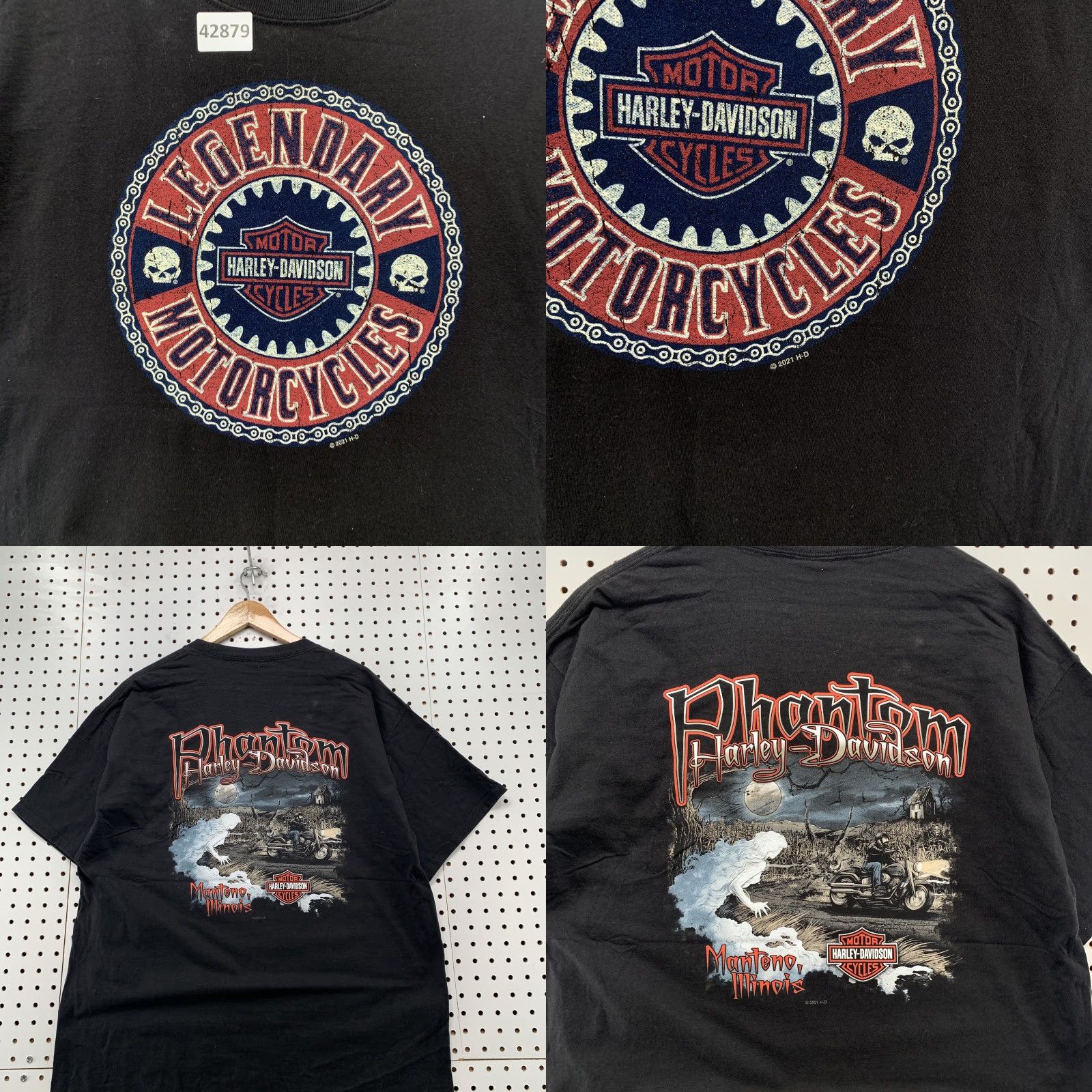 Harley Davidson Harley-Davidson Shirt Mens XL Black Ghost Graphic Motorcycles T-Shirt 2010s Men Black Ghost Graphic Dream Theme Mens Size US XL / EU 56 / 4 - 8 Thumbnail