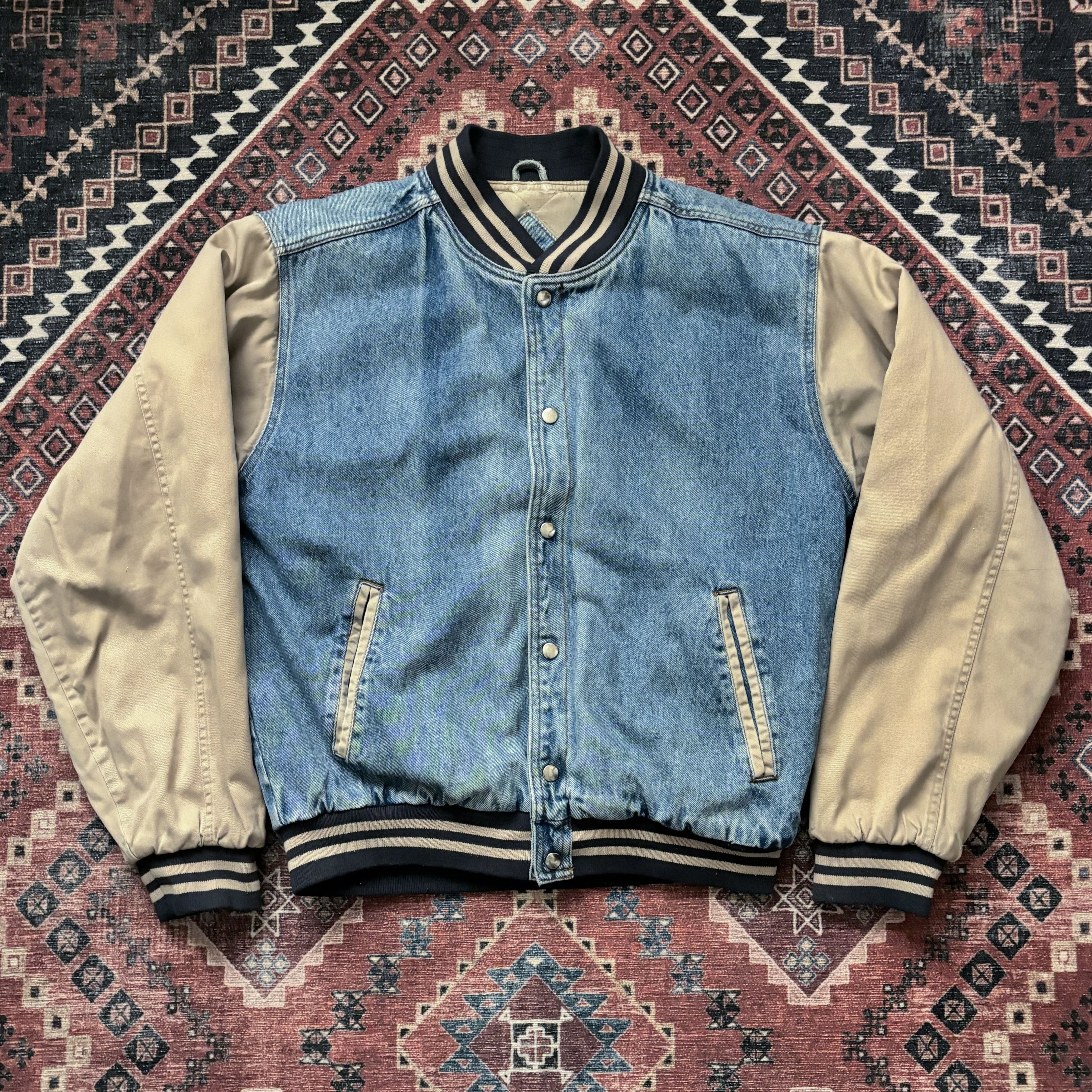 vintage denim varsity jacket
