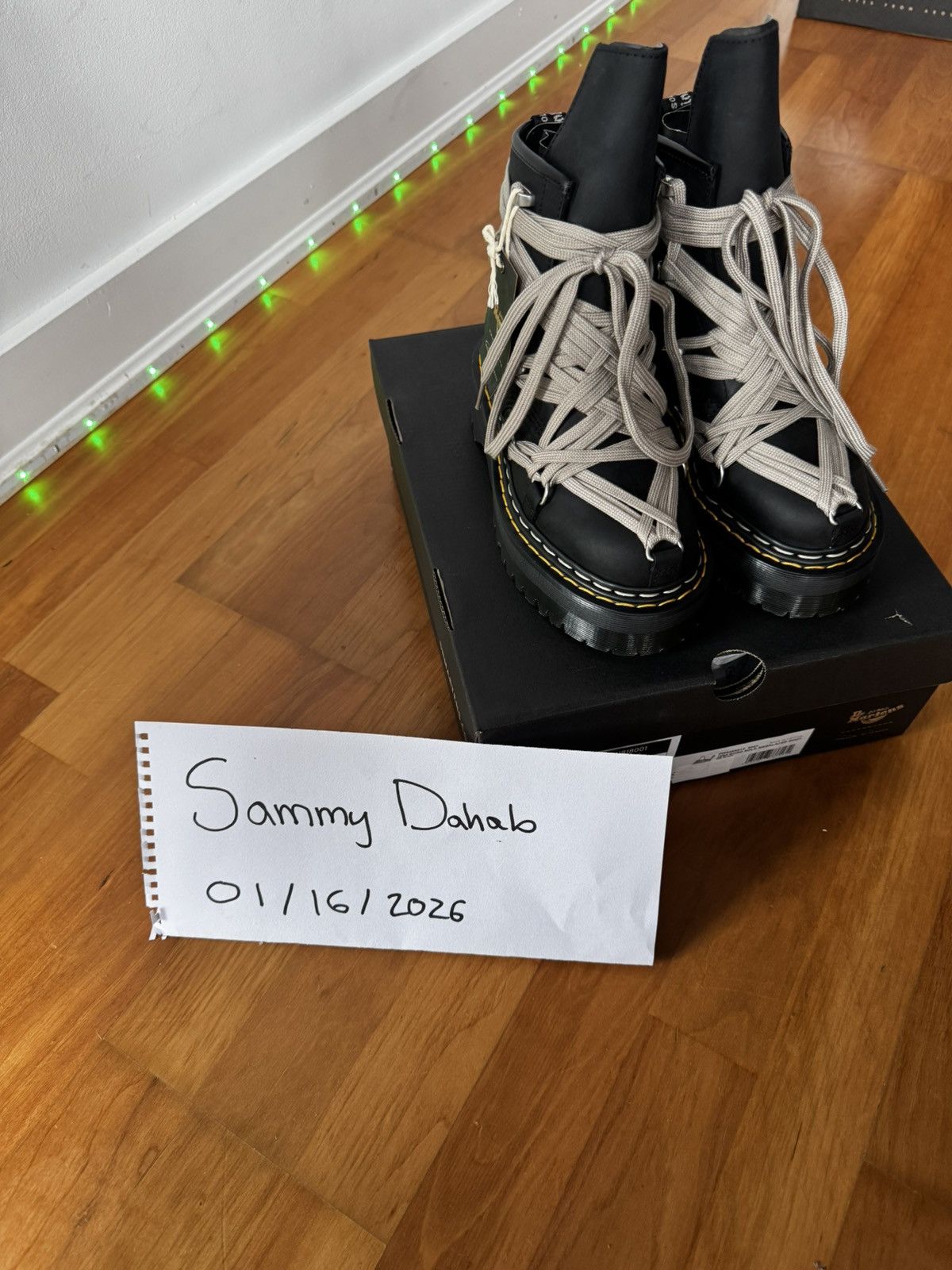 Dr. Martens × Rick Owens Dr. Martens x Rick Owens 1460 Megalace Quad Platform Boots Size US 5 / IT 35 - 4 Thumbnail