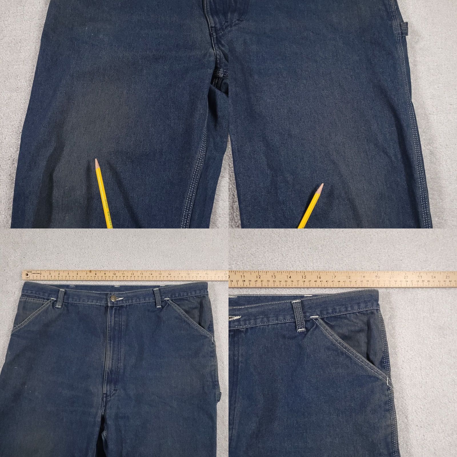 Denime VINTAGE Roebucks Carpenter Jeans Mens 42X30 Denim Dark Wash Straight 80s 40X28 Hemmed Mens Size US 42 / EU 58 - 8 Thumbnail
