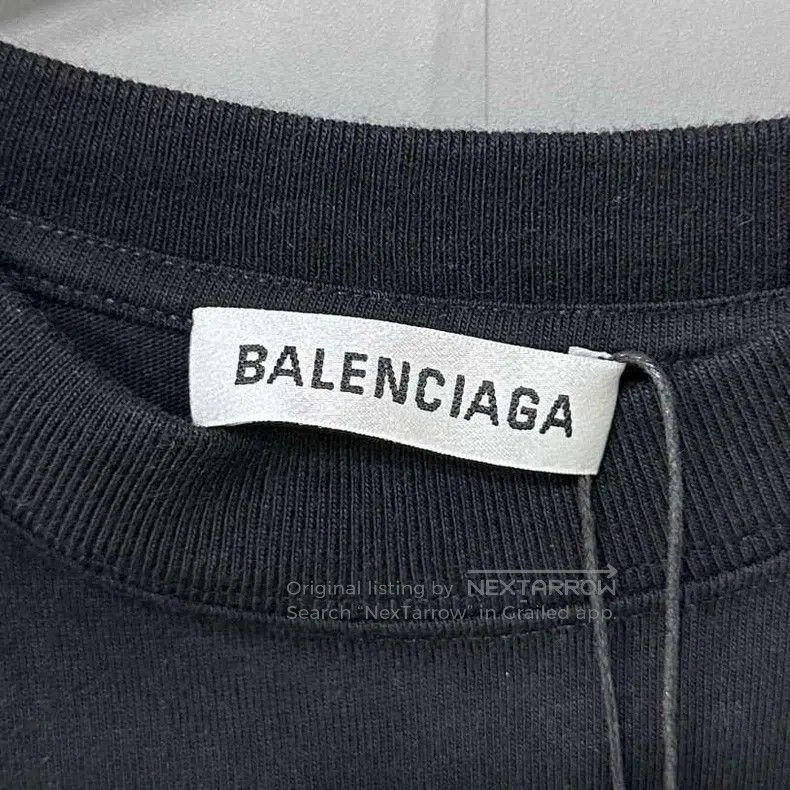 Balenciaga Balenciaga Black Embroidered GW Short Sleeve T-Shirt Size US S / EU 44-46 / 1 - 5 Thumbnail