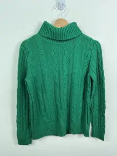 Japanese Brand Green zippered turtleneck sweater Size US L / EU 52-54 / 3 - 6 Thumbnail