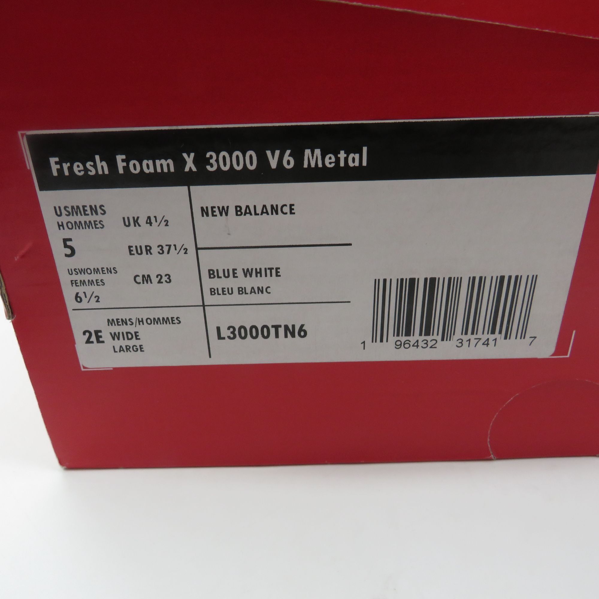 New Balance New Balance Fresh Foam X 3000 V6 Metal Baseball Cleats Blue/ Size US 5 / EU 37 - 2 Thumbnail