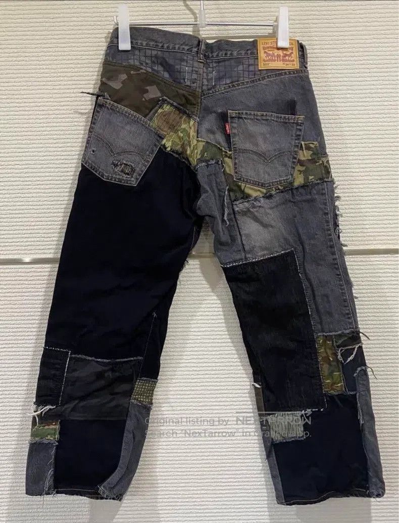 Junya Watanabe Junya Watanabe size L Distressed vintage patch denim pants Size US 27 - 2 Thumbnail