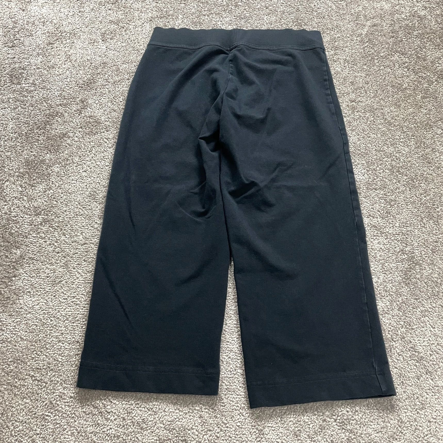 Lands' End Women XS Cropped Pants Activewear Casual Travel Straight Pull-On Navy Blue 30x22