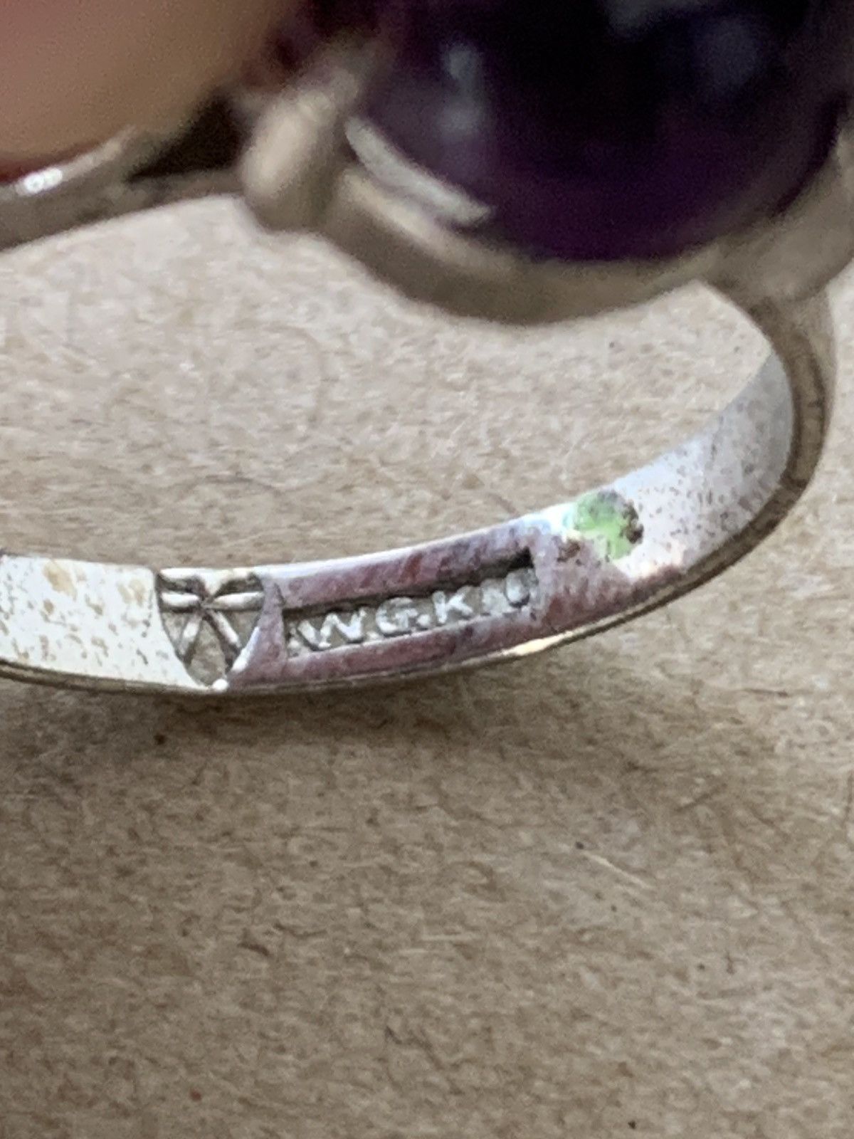 Jewelry VINTAGE AMETHYST WHITE GOLD 18k RING Size ONE SIZE - 7 Thumbnail