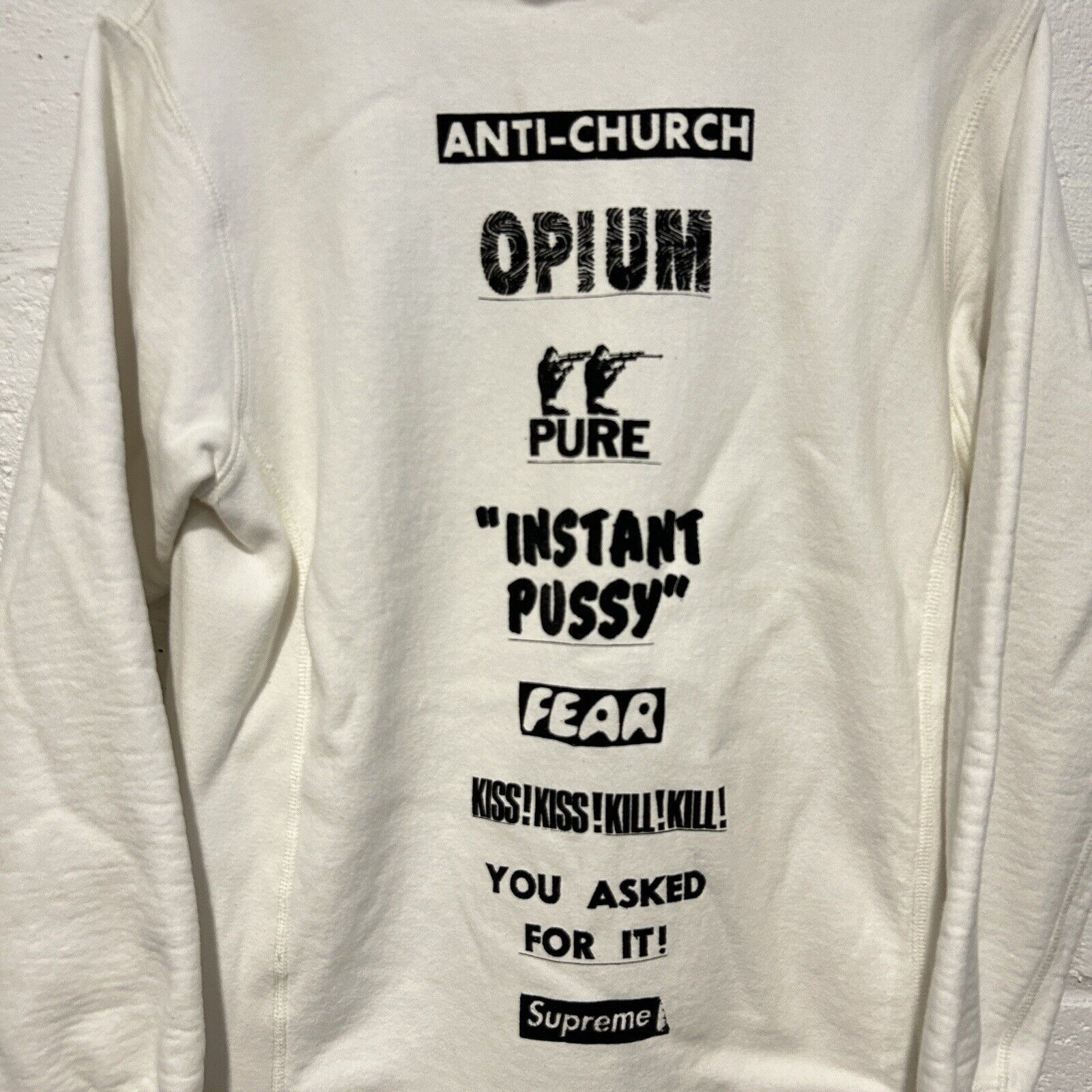 Supreme SS16 Supreme Anti-Church Pure Fear Hoodie Sweatshirt "White" Size US M / EU 48-50 / 2 - 3 Thumbnail