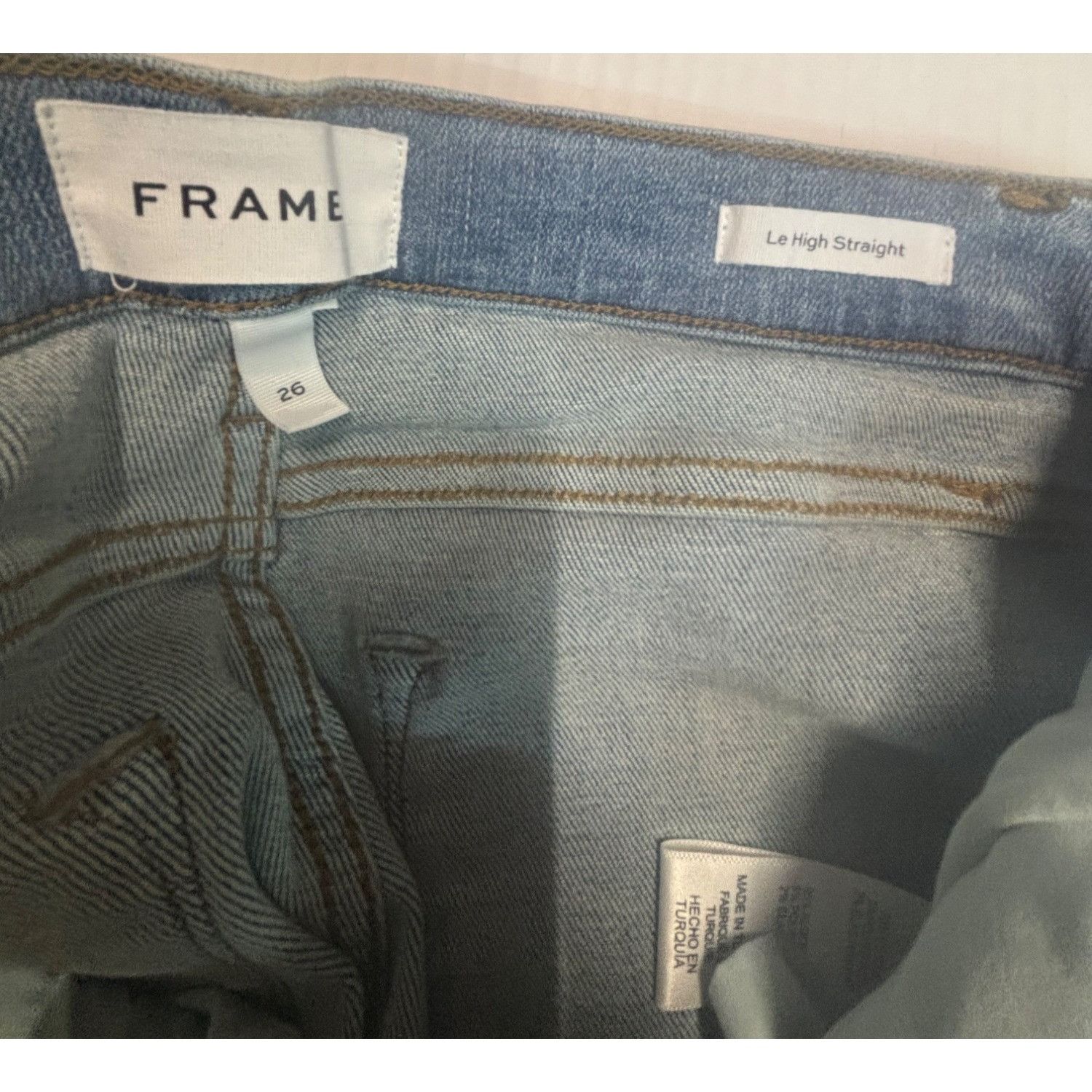 Frame Frame Le High Raw Hem Straight Leg Jeans in Alemany, Sz. 26 Size 26" / US 2 / IT 38 - 9 Thumbnail