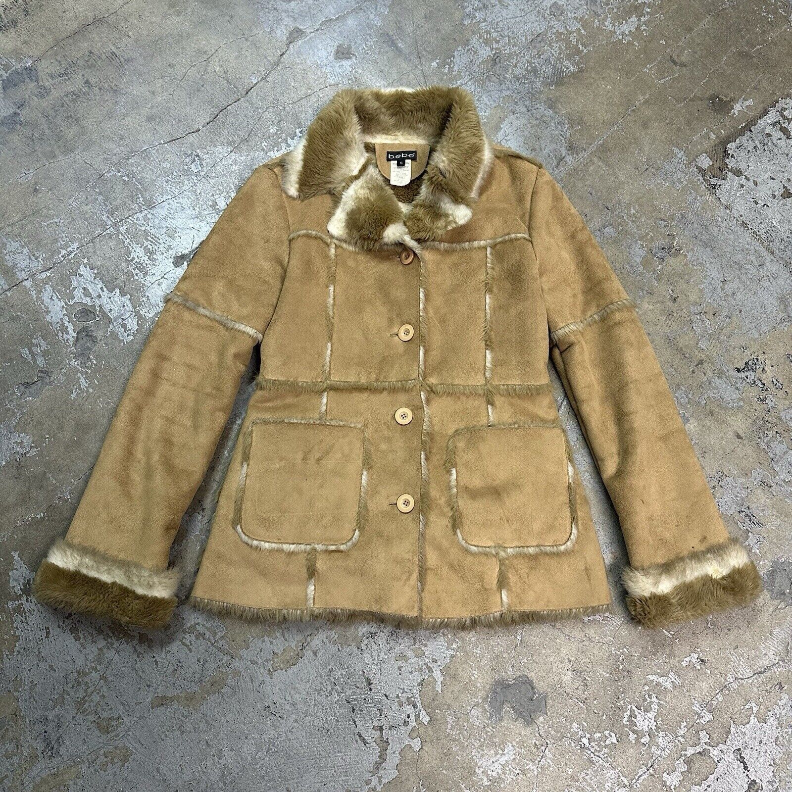 Bebe × Diesel × Von Dutch Vintage Y2K Bebe Fur Lined Afghan Coat Jacket Small Women Size S / US 4 / IT 40 - 1 Thumbnail