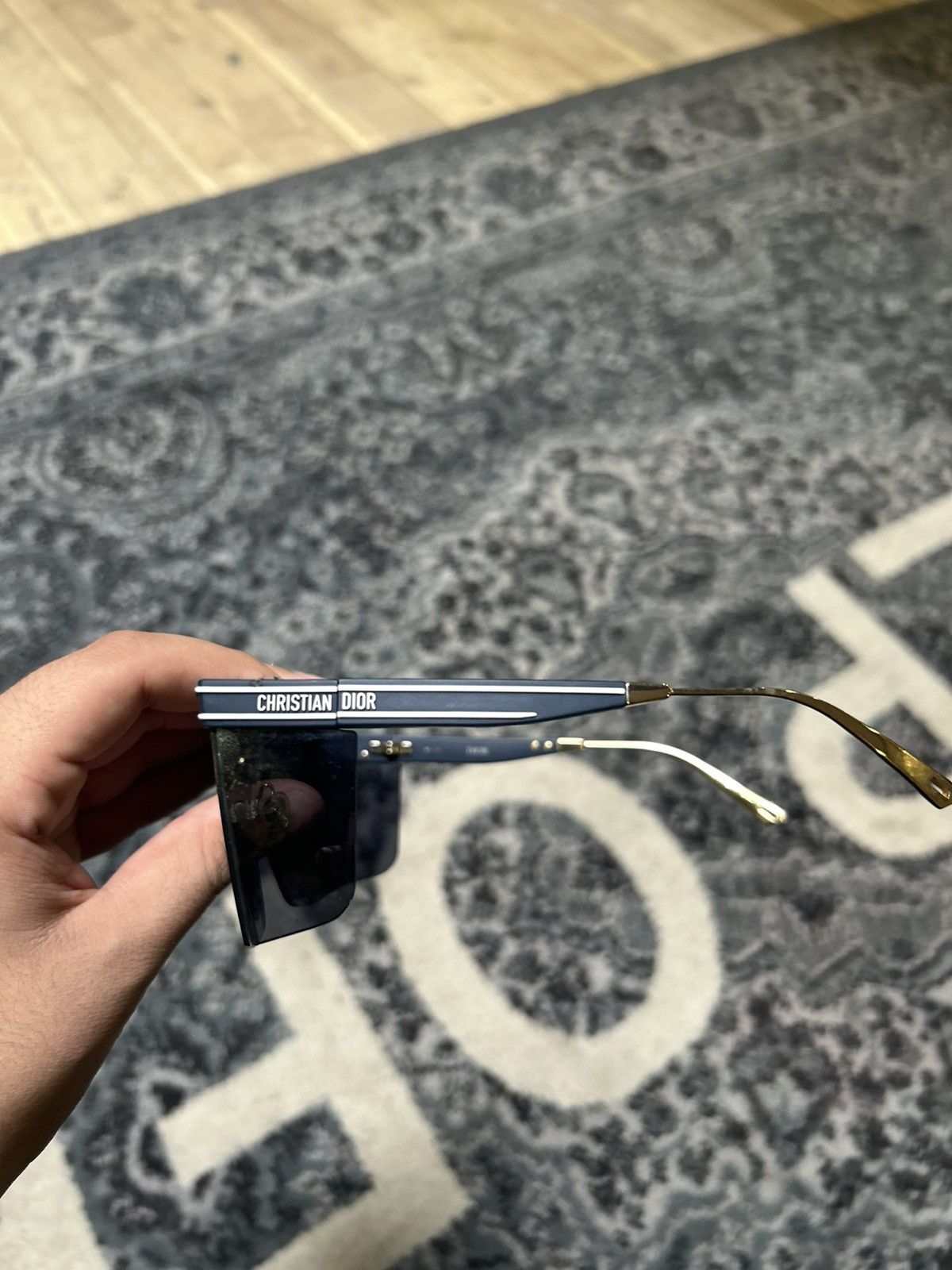 Dior Christian Dior Blue Oblique Mask Sunglasses Size ONE SIZE - 8 Thumbnail