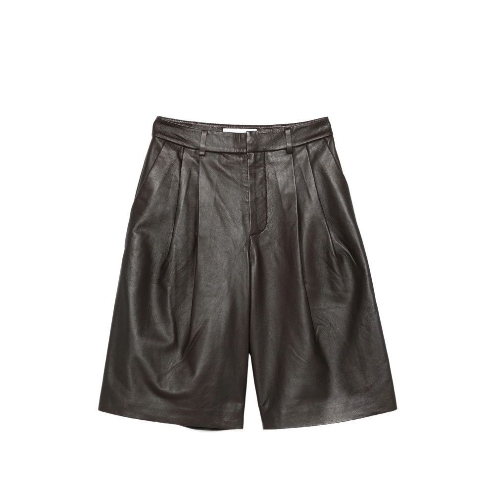 Yves Salomon Yves Salomon BROWN Shorts - Leather & Faux Leather Shorts Size 34" / US 12 / IT 48 - 1 Thumbnail