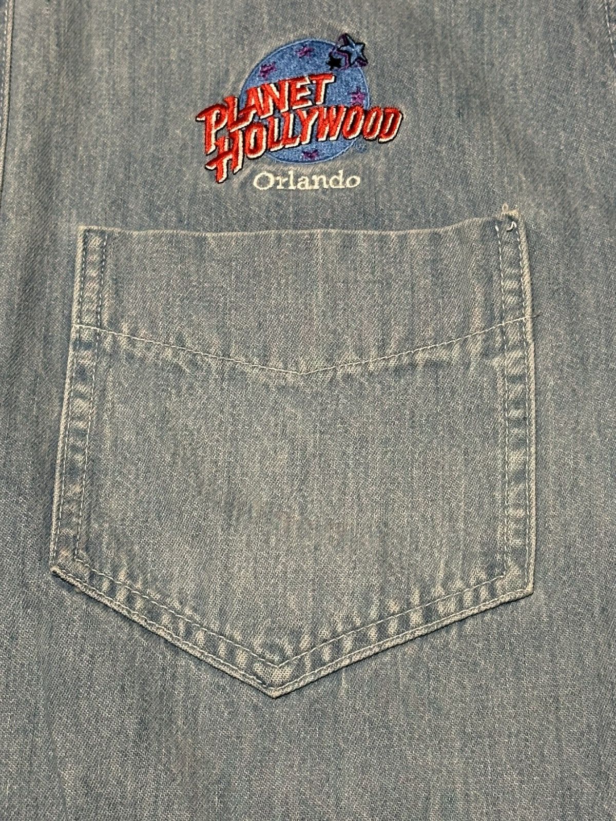 Planet Hollywood Vintage 90s Planet Hollywood denim embroidered button up Size US L / EU 52-54 / 3 - 3 Thumbnail