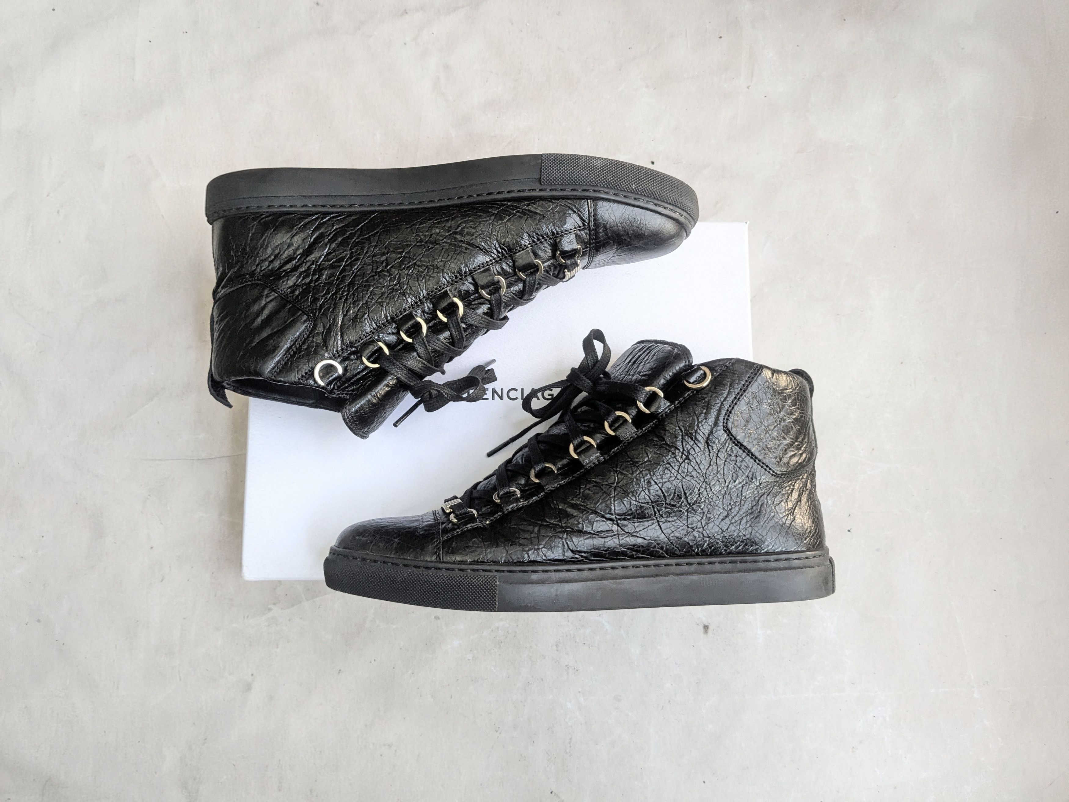 Balenciaga Balenciaga Arena High Top Sneaker Triple Black 8 Size US 8 / EU 41 - 1 Thumbnail