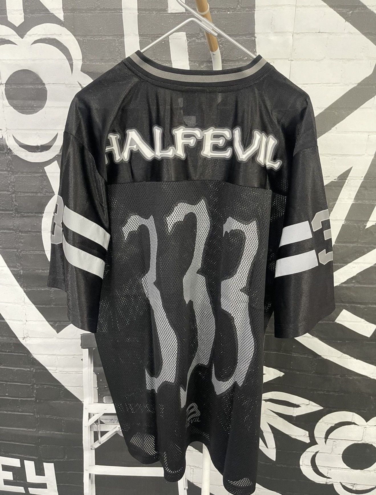 Half Evil ⚡️ Half Evil 333 Football Raid Jersey Black Size Large ⚡️ Size US L / EU 52-54 / 3 - 4 Thumbnail