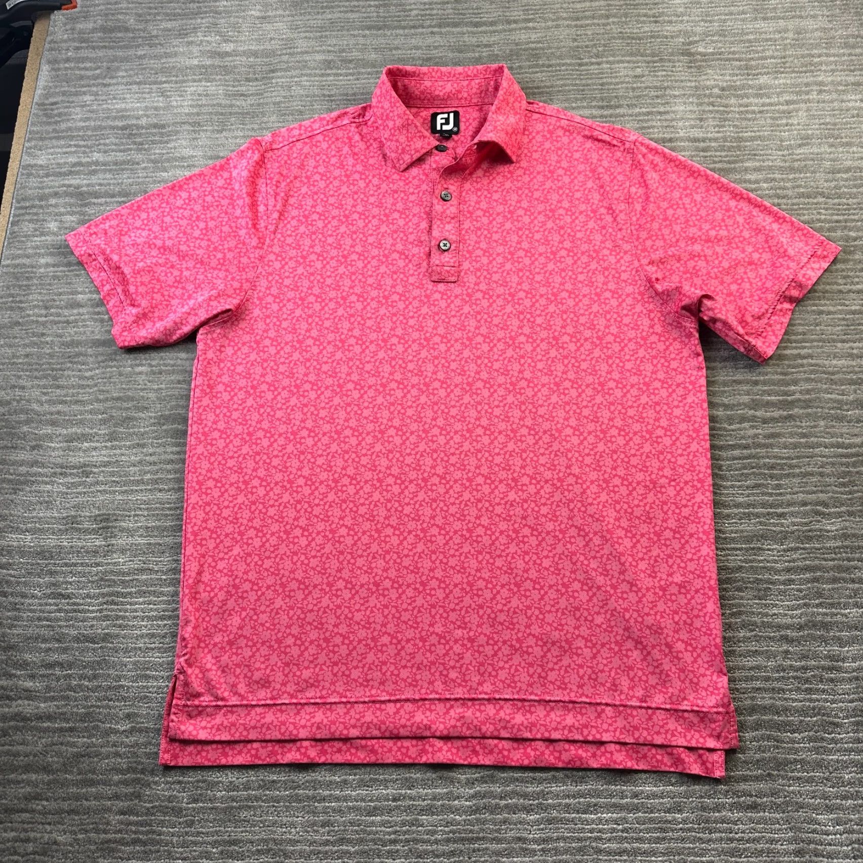 Footjoy FootJoy Polo Shirt Mens M Pink All Over Print Golf Performance Shirt Size US M / EU 48-50 / 2 - 2 Thumbnail